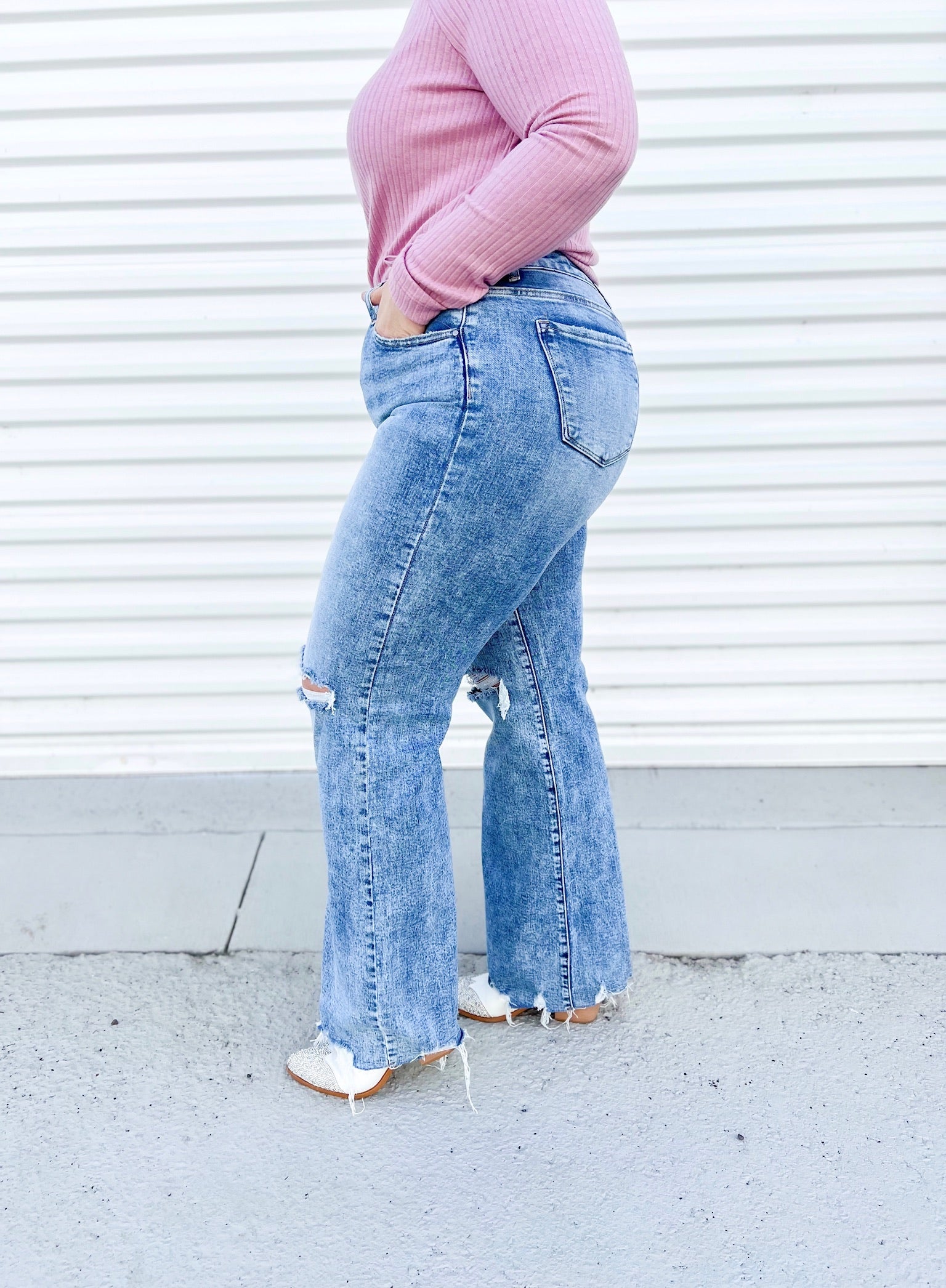 Risen Fashion Savvy Wide Leg Jeans-190 Jeans-Risen Jeans-Heathered Boho Boutique, Women's Fashion and Accessories in Palmetto, FL