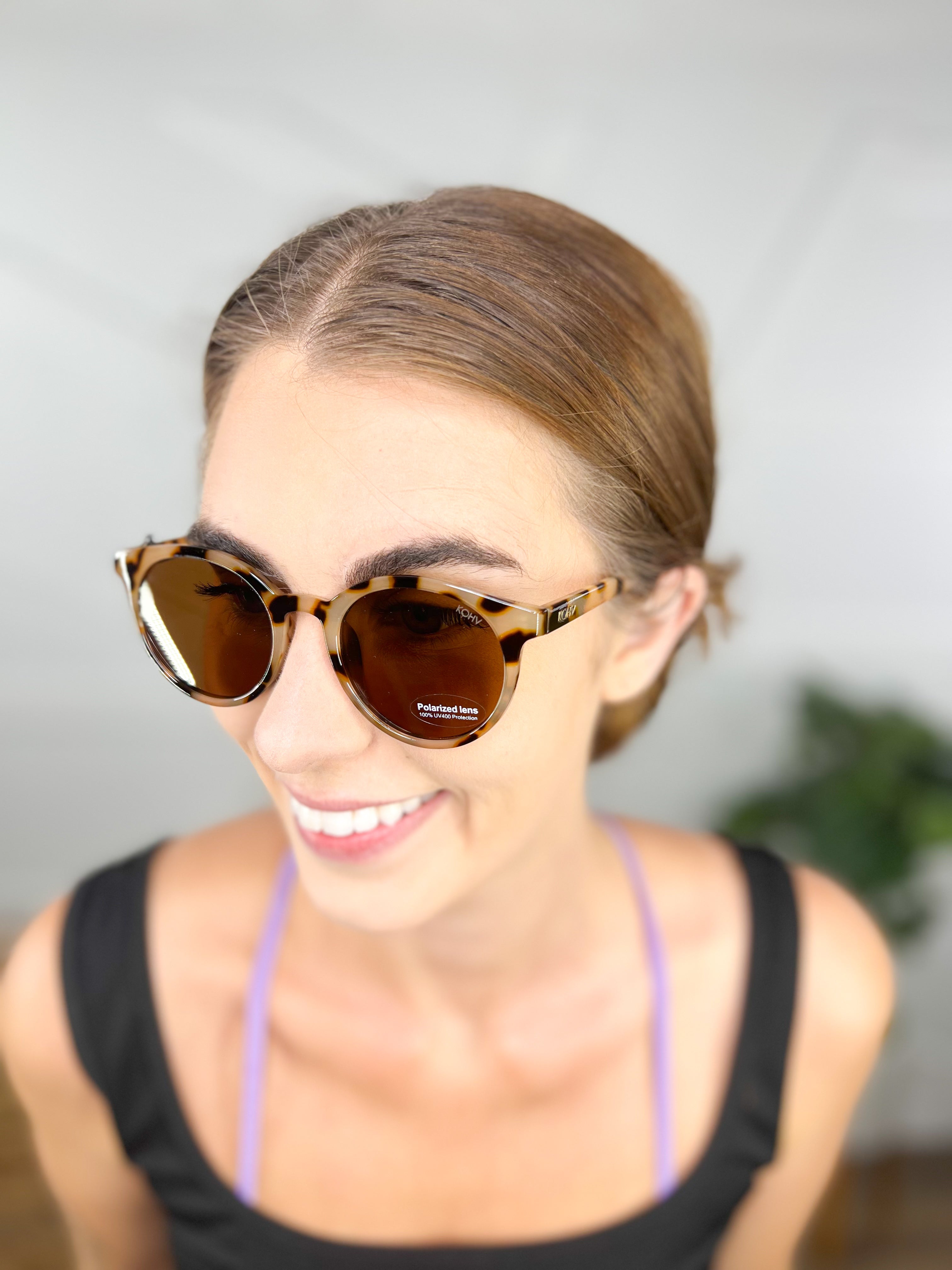 Heron Latte Tortoise Polarized Sunglasses-340 Other Accessories-Kohv Eyewear-Heathered Boho Boutique, Women's Fashion and Accessories in Palmetto, FL