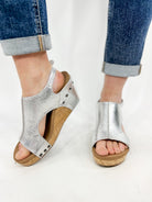 Silver Tiffanee Wedges-350 Shoes-Corkys-Heathered Boho Boutique, Women's Fashion and Accessories in Palmetto, FL