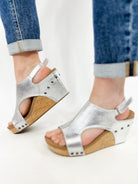 Silver Tiffanee Wedges-350 Shoes-Corkys-Heathered Boho Boutique, Women's Fashion and Accessories in Palmetto, FL