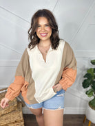 RESTOCK: Stark Contrast Long Sleeve Top-120 Long Sleeve Tops-Bucket List-Heathered Boho Boutique, Women's Fashion and Accessories in Palmetto, FL