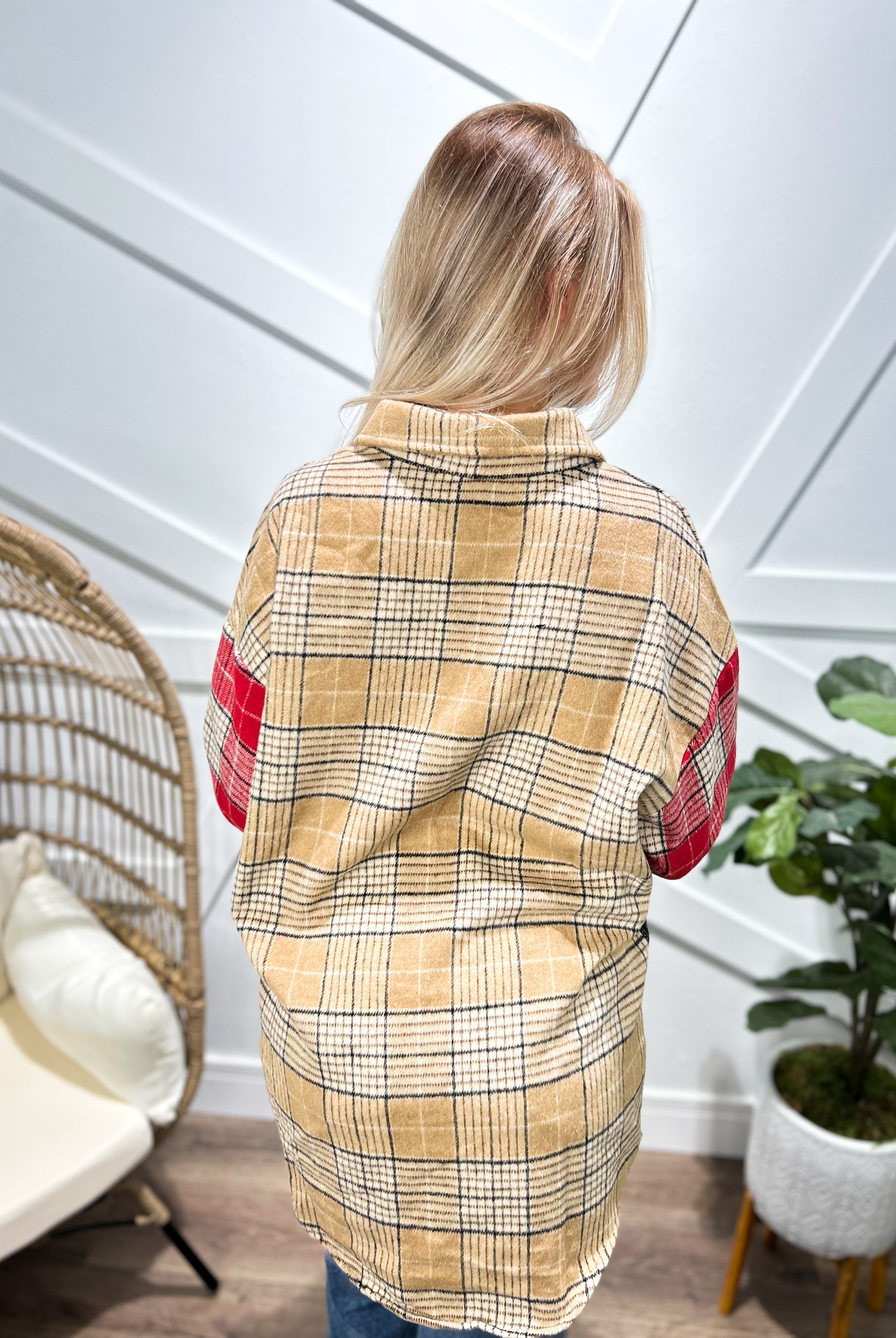 Pieces of Me Plaid Shacket-200 Jackets/Shackets-First Love-Heathered Boho Boutique, Women's Fashion and Accessories in Palmetto, FL