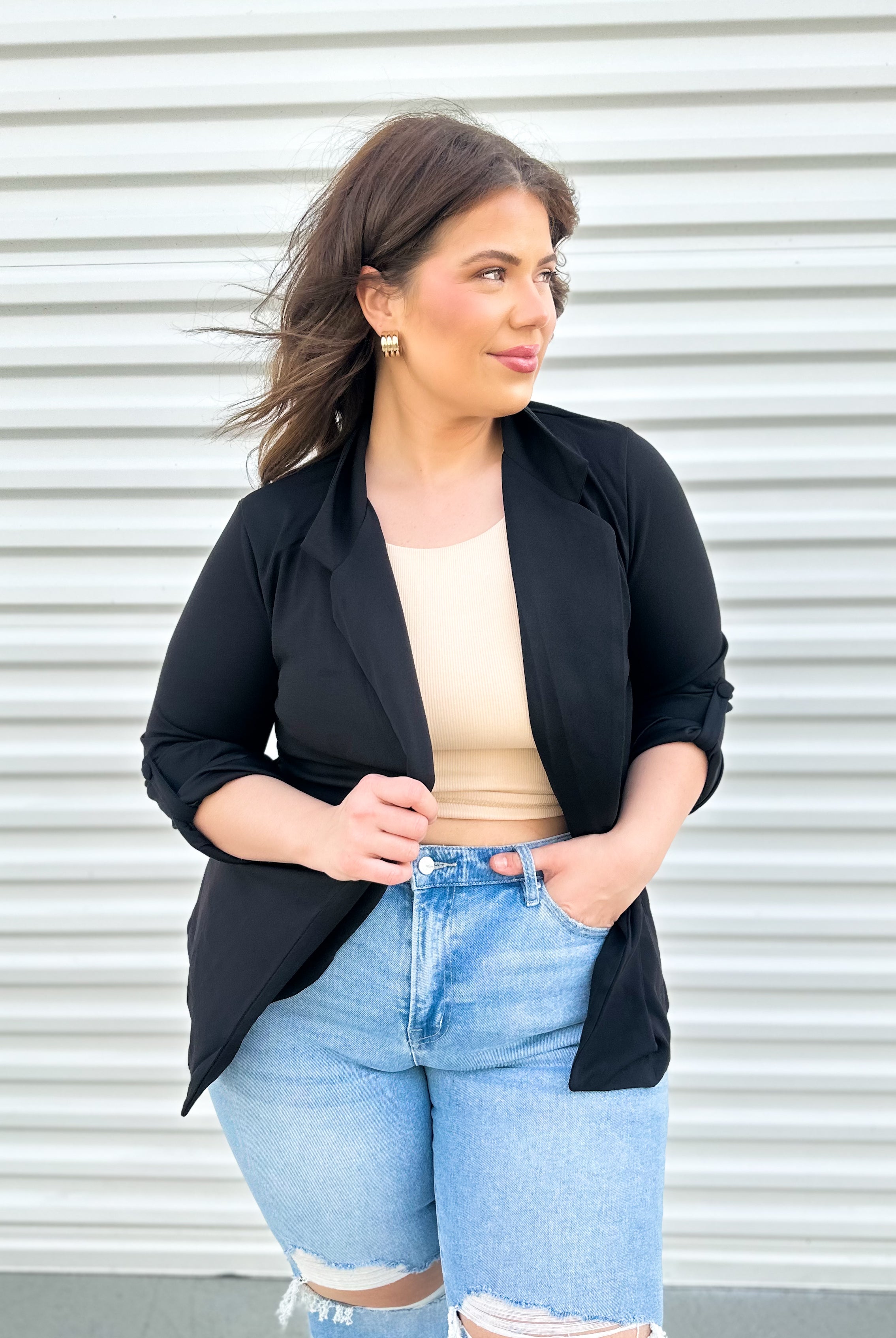 RESTOCK : Upgrade the Look Blazer-200 Jackets/Shackets-Andree by Unit-Heathered Boho Boutique, Women's Fashion and Accessories in Palmetto, FL