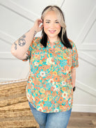 Flora Fauna Top-110 Short Sleeve Top-Sew In Love-Heathered Boho Boutique, Women's Fashion and Accessories in Palmetto, FL