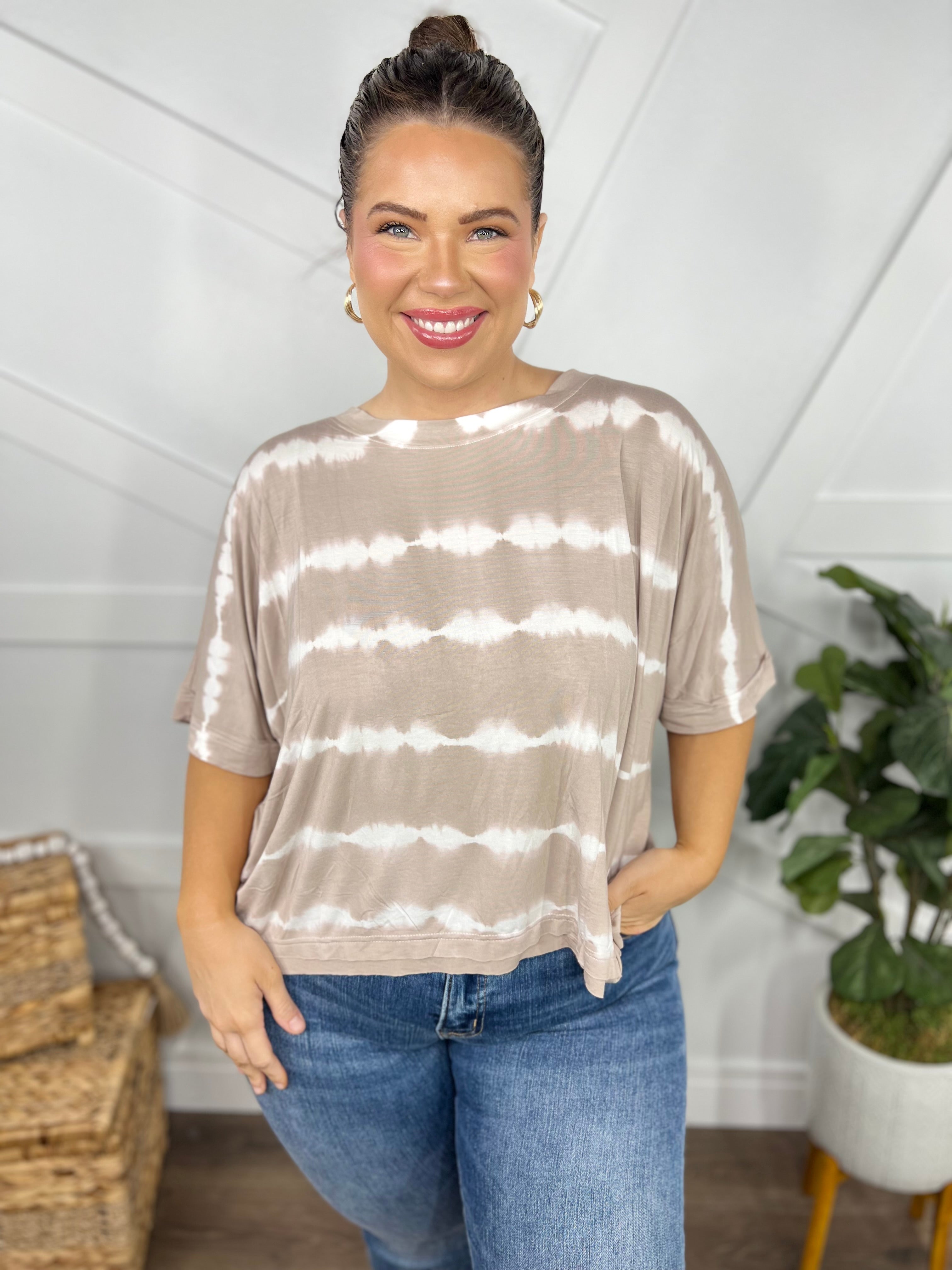 RESTOCK : Smokeshow Top - Latte-110 Short Sleeve Top-White Birch-Heathered Boho Boutique, Women's Fashion and Accessories in Palmetto, FL