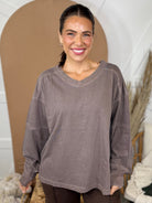 Restock: Ballpark Long Sleeve Top-120 Long Sleeve Tops-RAE MODE-Heathered Boho Boutique, Women's Fashion and Accessories in Palmetto, FL