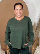 Restock: Ballpark Long Sleeve Top-120 Long Sleeve Tops-RAE MODE-Heathered Boho Boutique, Women's Fashion and Accessories in Palmetto, FL