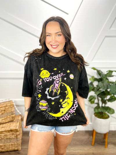 Fly You Over the Moon Graphic Tee-130 Graphic Tees-BlueVelvet-Heathered Boho Boutique, Women's Fashion and Accessories in Palmetto, FL