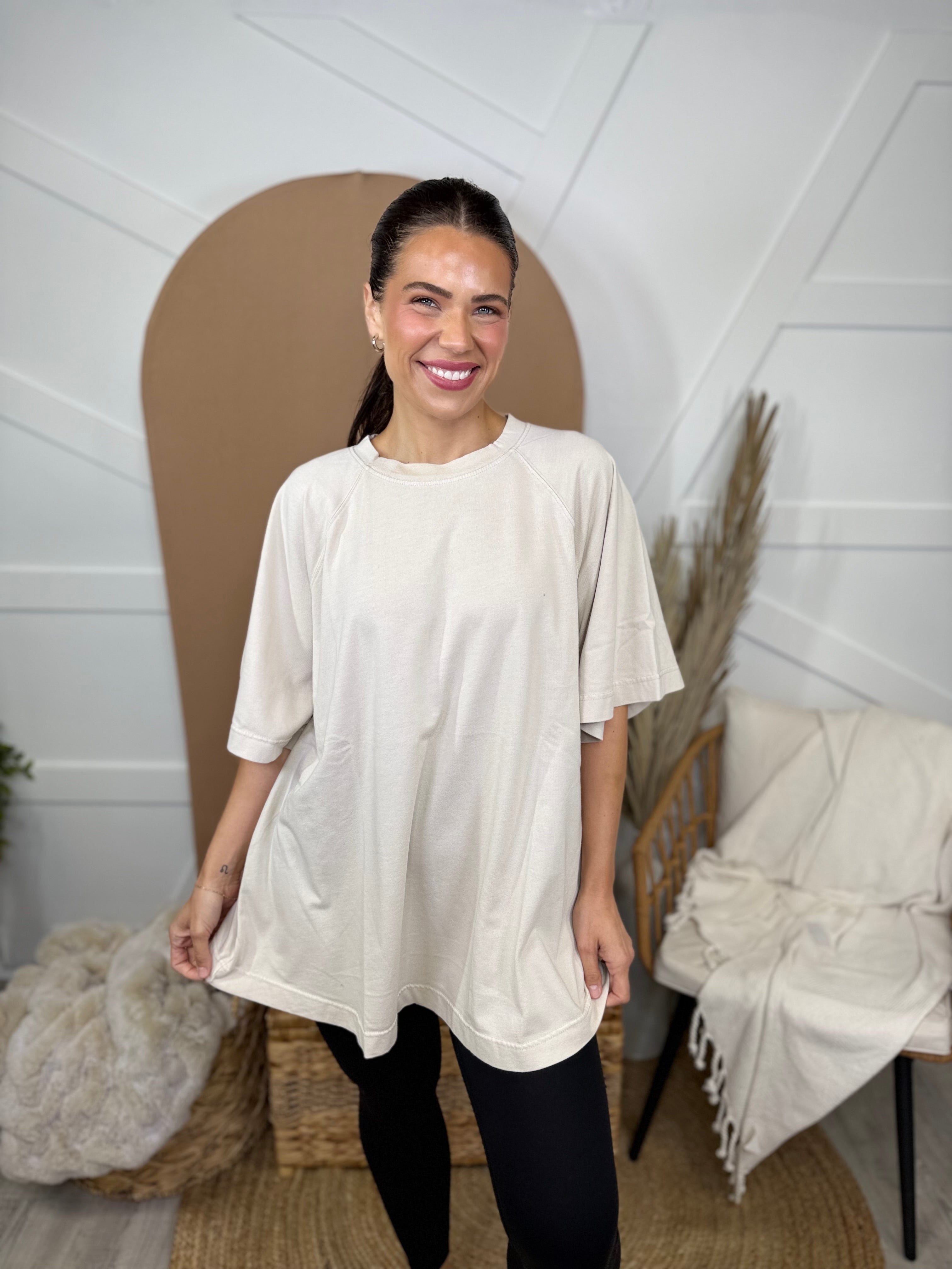 Front Runner Top-110 SHORT SLEEVE TOP-Rae Mode-Heathered Boho Boutique, Women's Fashion and Accessories in Palmetto, FL