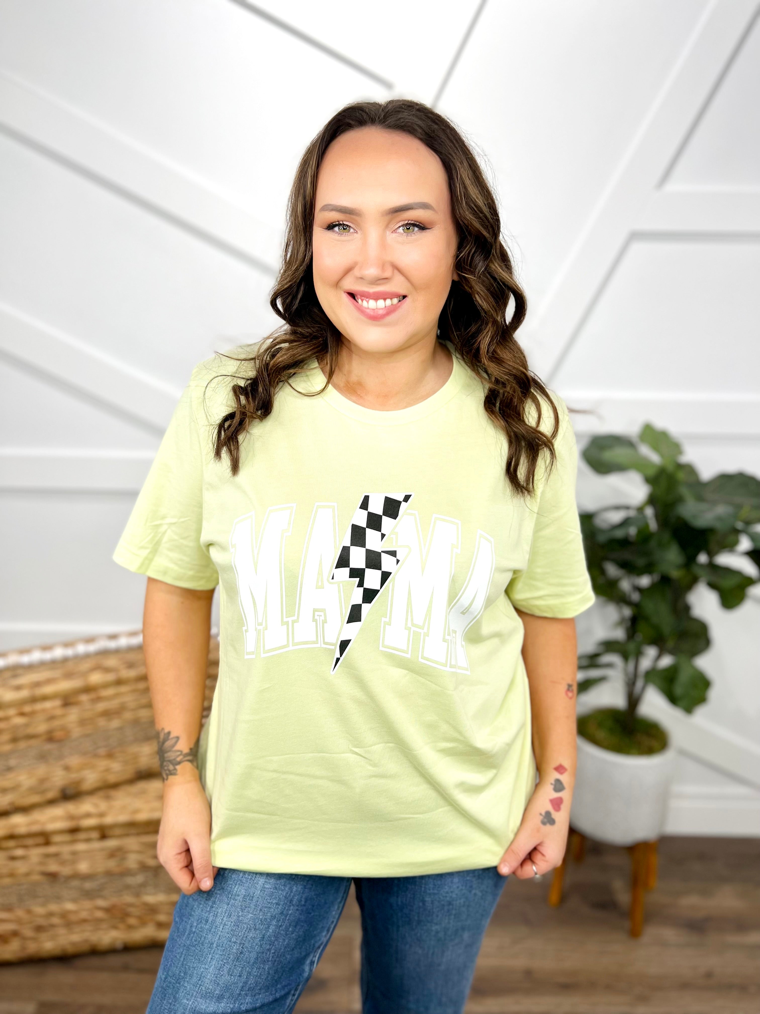 Mama Bolt Graphic Tee- Spring Green-130 Graphic Tees-Heathered Boho-Heathered Boho Boutique, Women's Fashion and Accessories in Palmetto, FL