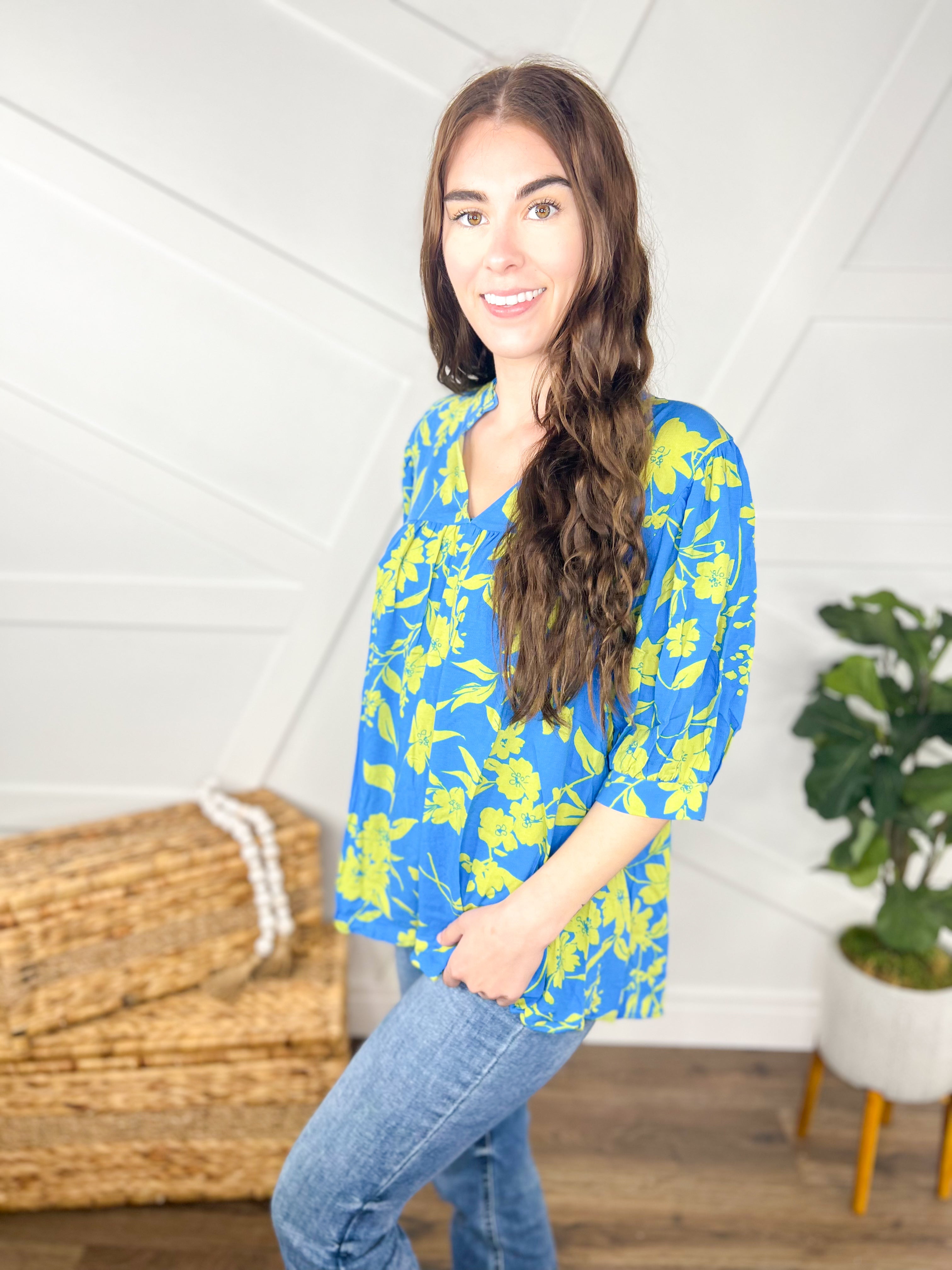 Bountiful Blossoms Top-120 Long Sleeve Tops-Easel-Heathered Boho Boutique, Women's Fashion and Accessories in Palmetto, FL