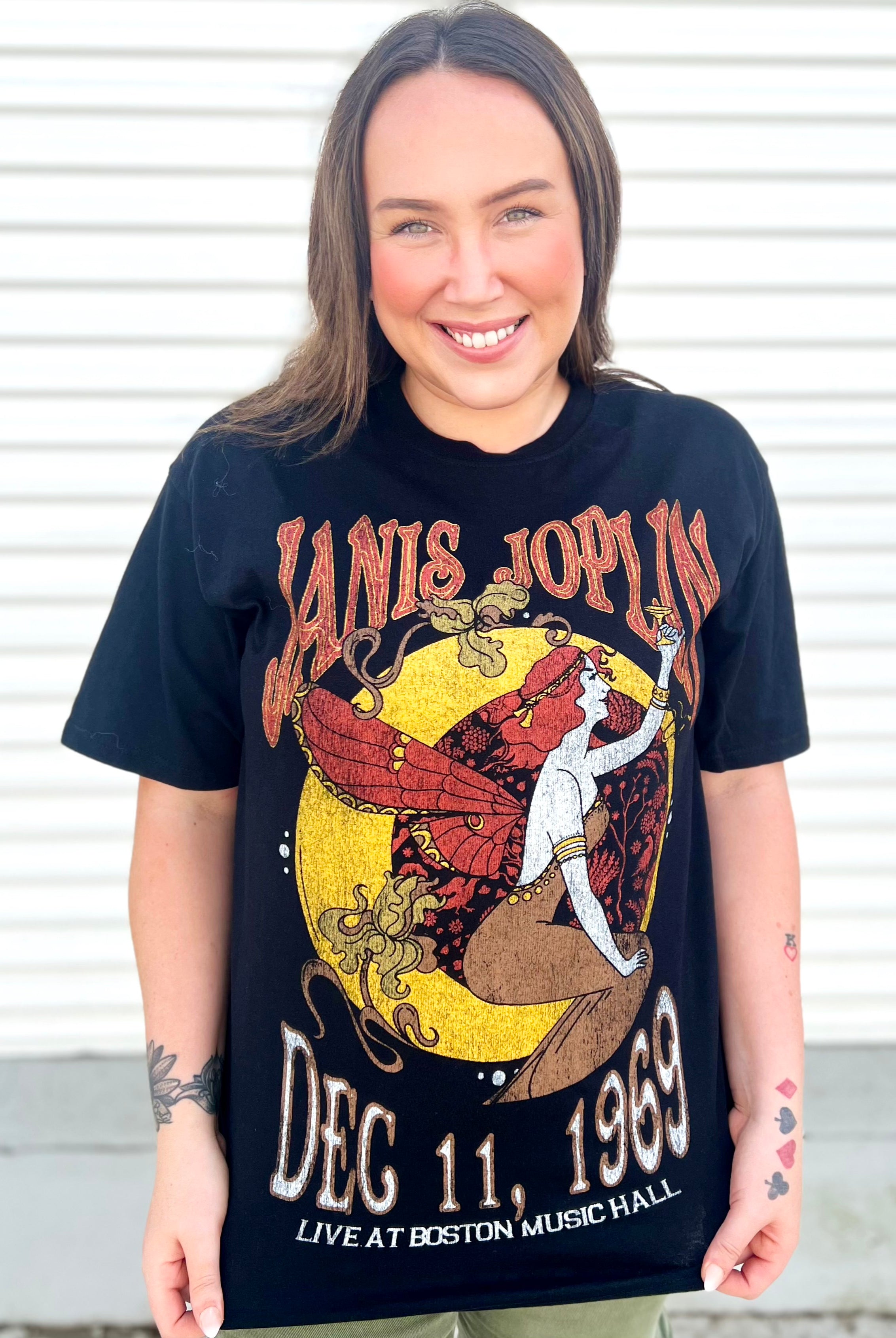 Janis Joplin Fairies Graphic Tee-130 Graphic Tees-Prince Peter-Heathered Boho Boutique, Women's Fashion and Accessories in Palmetto, FL