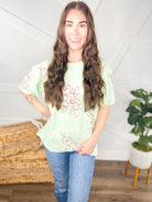 Wildflower Top-110 Short Sleeve Top-Easel-Heathered Boho Boutique, Women's Fashion and Accessories in Palmetto, FL