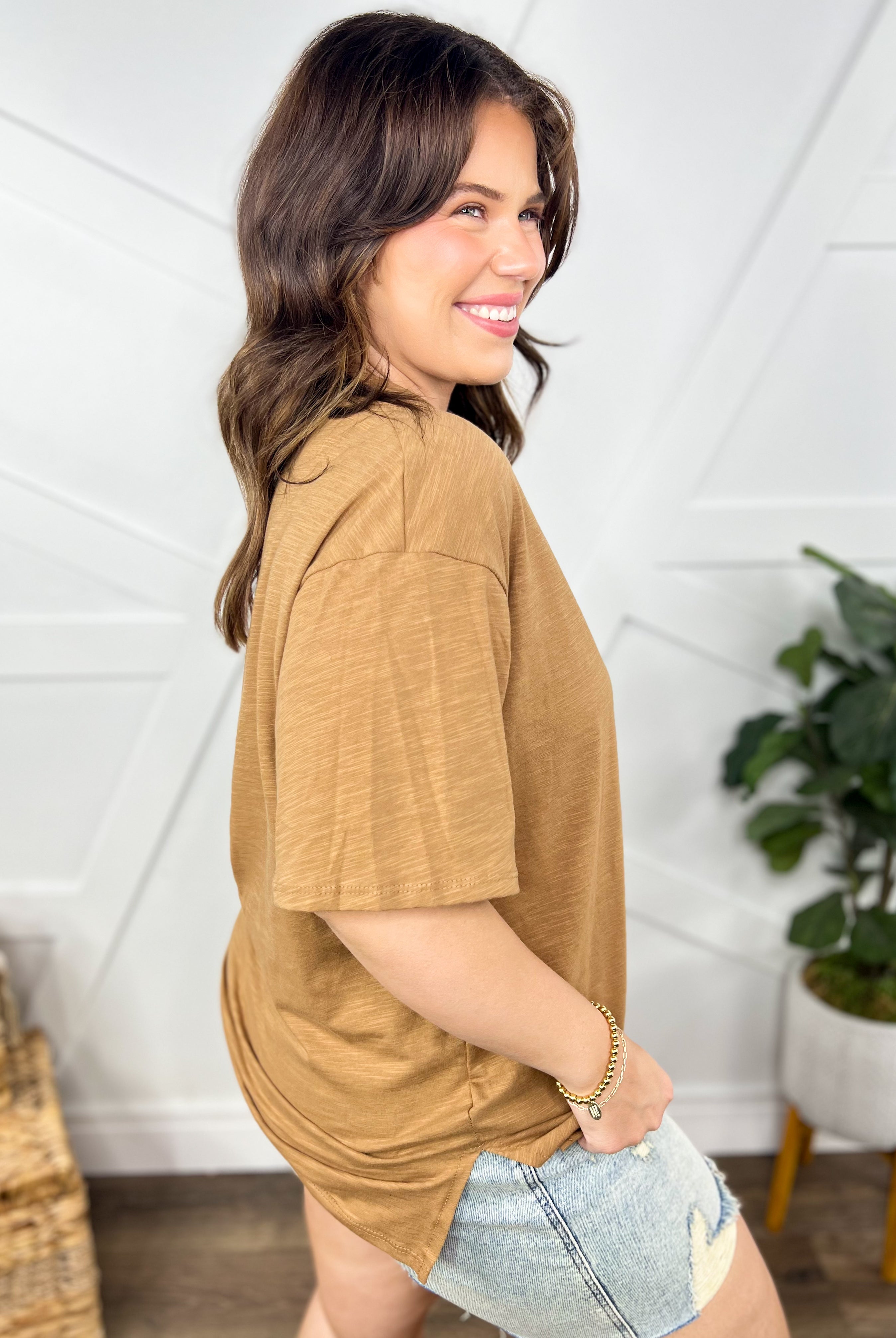 RESTOCK: Fan Favorite Top-110 Short Sleeve Top-STYLIVE-Heathered Boho Boutique, Women's Fashion and Accessories in Palmetto, FL