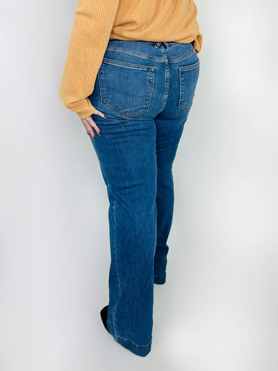 RESTOCK: Double Trouble Trouser Wide Leg Jean by Judy Blue