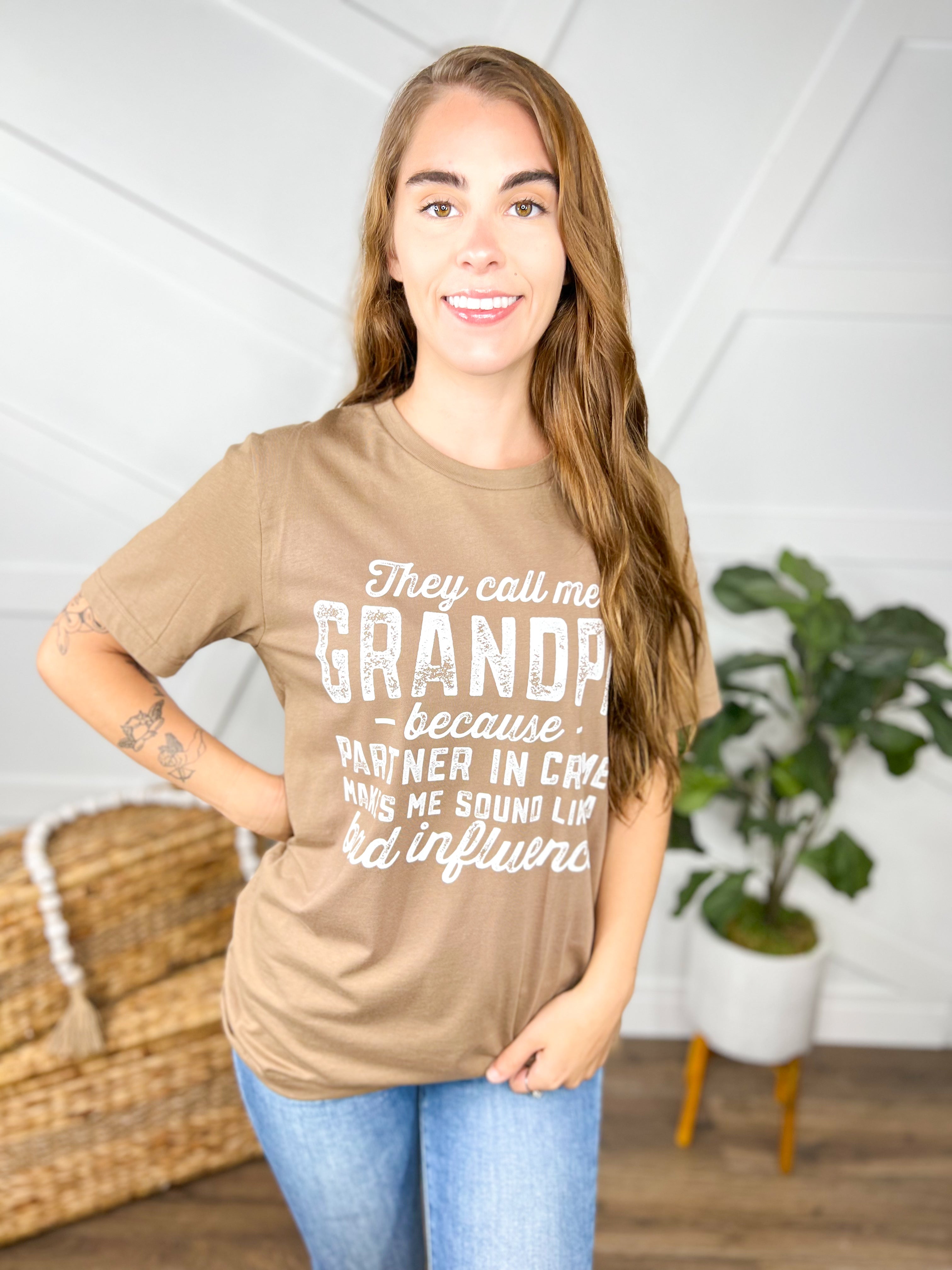 They Call Me Grandpa Graphic Tee-130 Graphic Tees-Heathered Boho-Heathered Boho Boutique, Women's Fashion and Accessories in Palmetto, FL