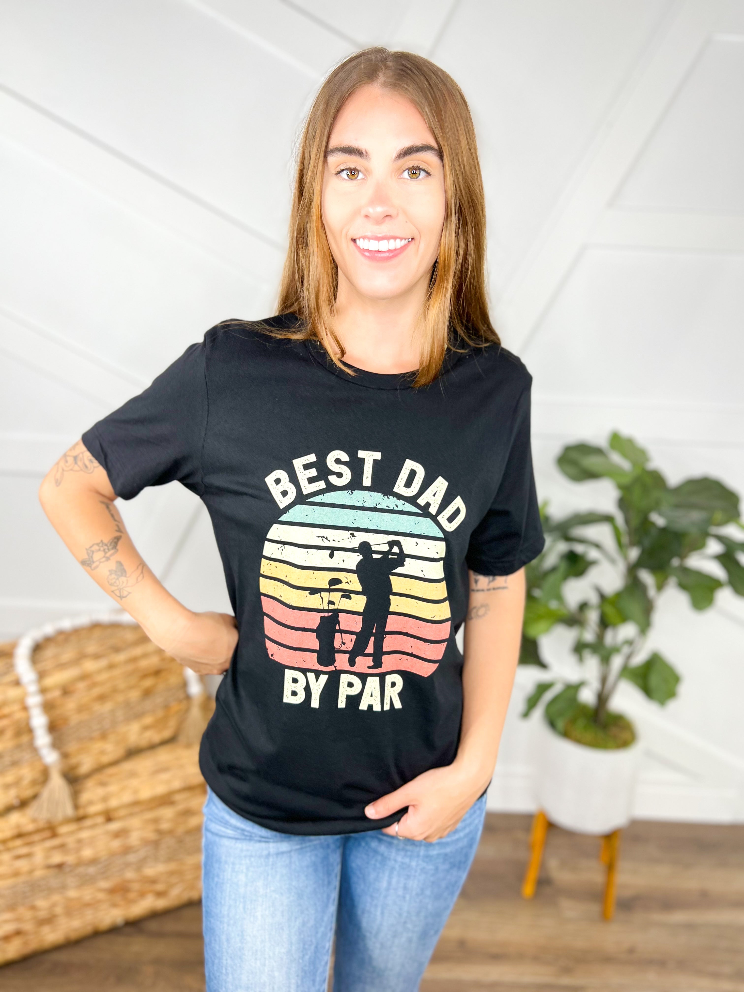 Best Dad By Par Graphic Tee-130 Graphic Tees-Heathered Boho-Heathered Boho Boutique, Women's Fashion and Accessories in Palmetto, FL