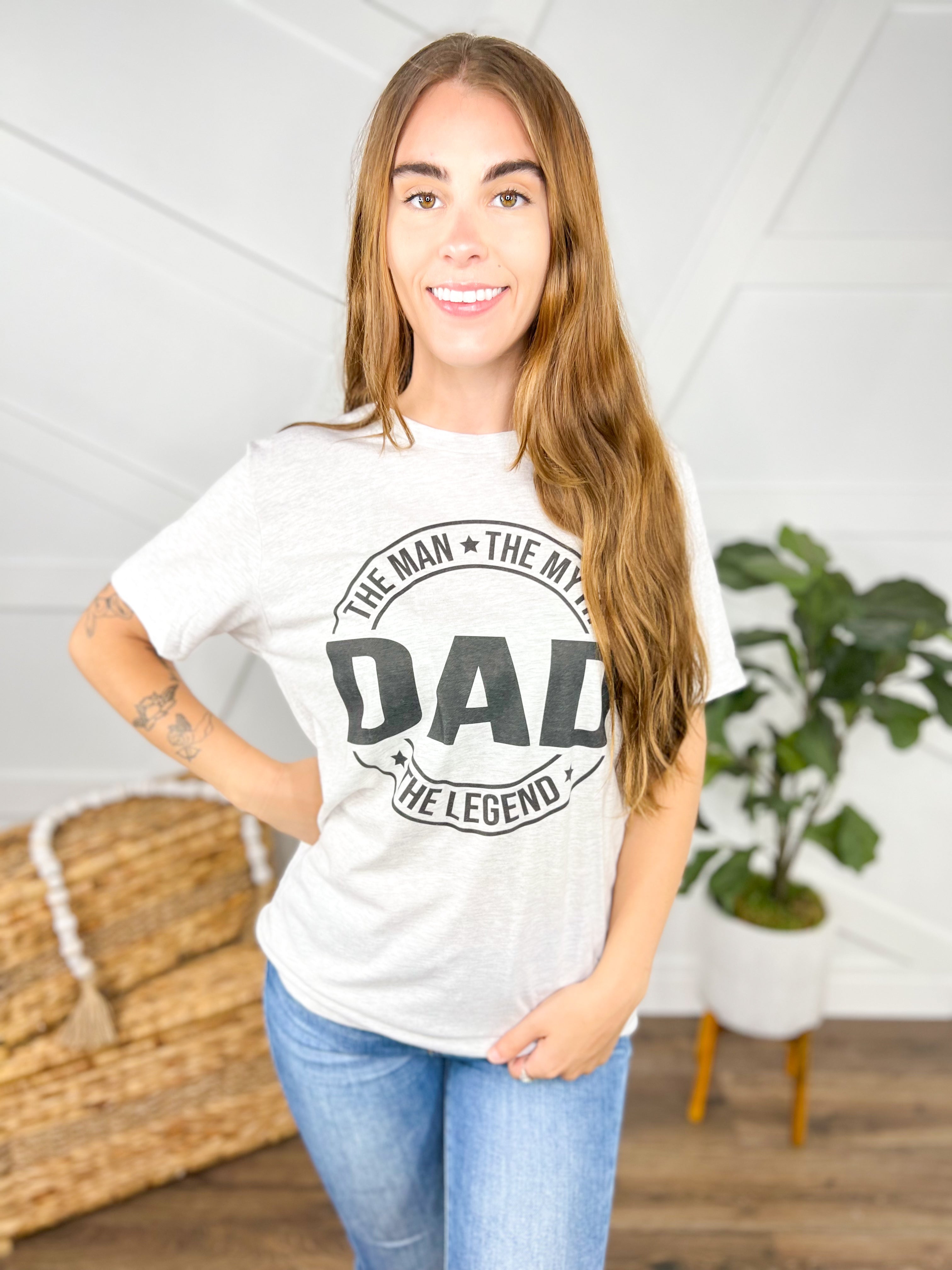 The Man, The Myth, The Legend Graphic Tee - Multiple Name Options-130 Graphic Tees-Heathered Boho-Heathered Boho Boutique, Women's Fashion and Accessories in Palmetto, FL