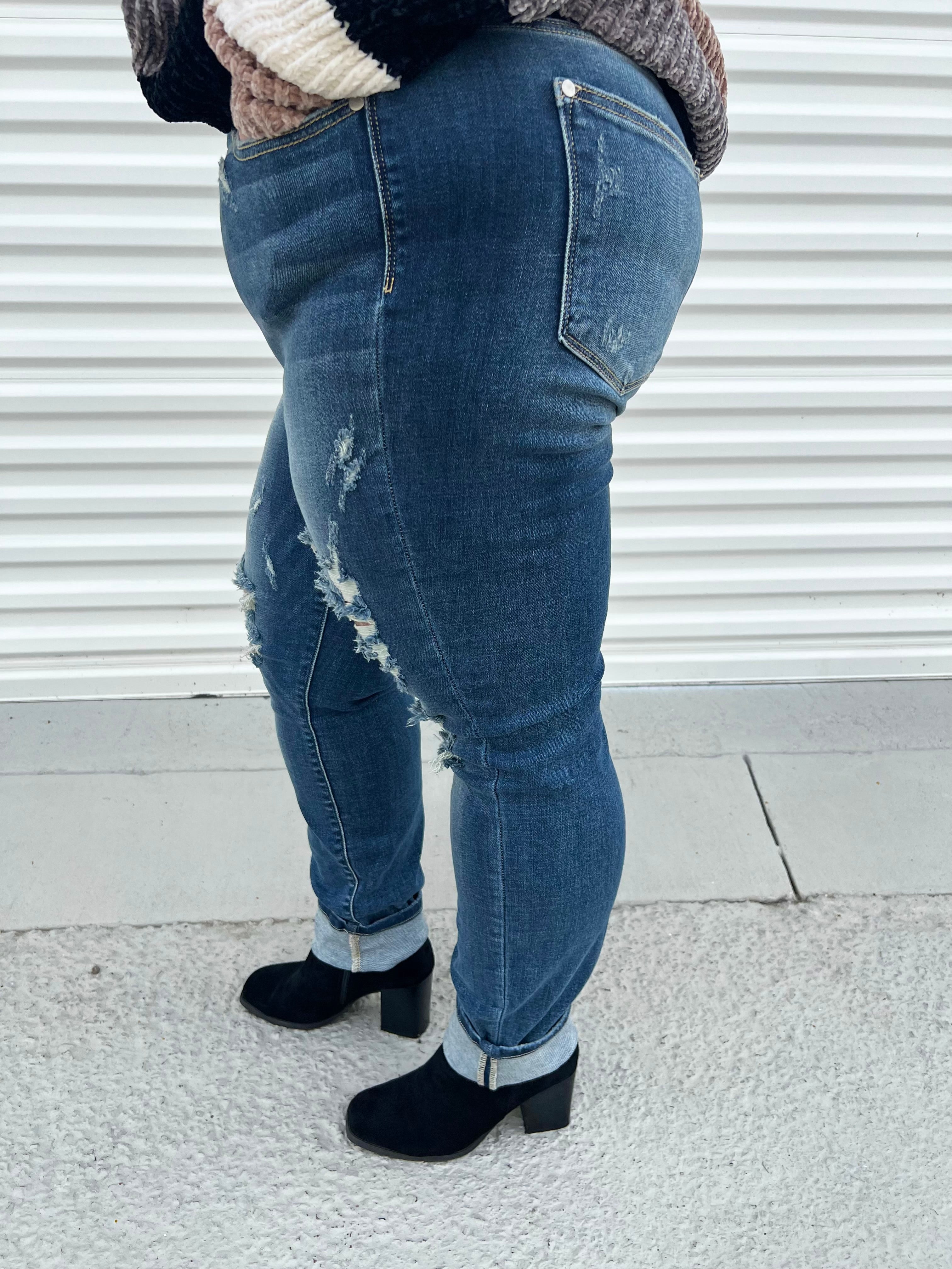 Alyssa Boyfriend Jeans By Judy Blue-190 Jeans-Judy Blue-Heathered Boho Boutique, Women's Fashion and Accessories in Palmetto, FL