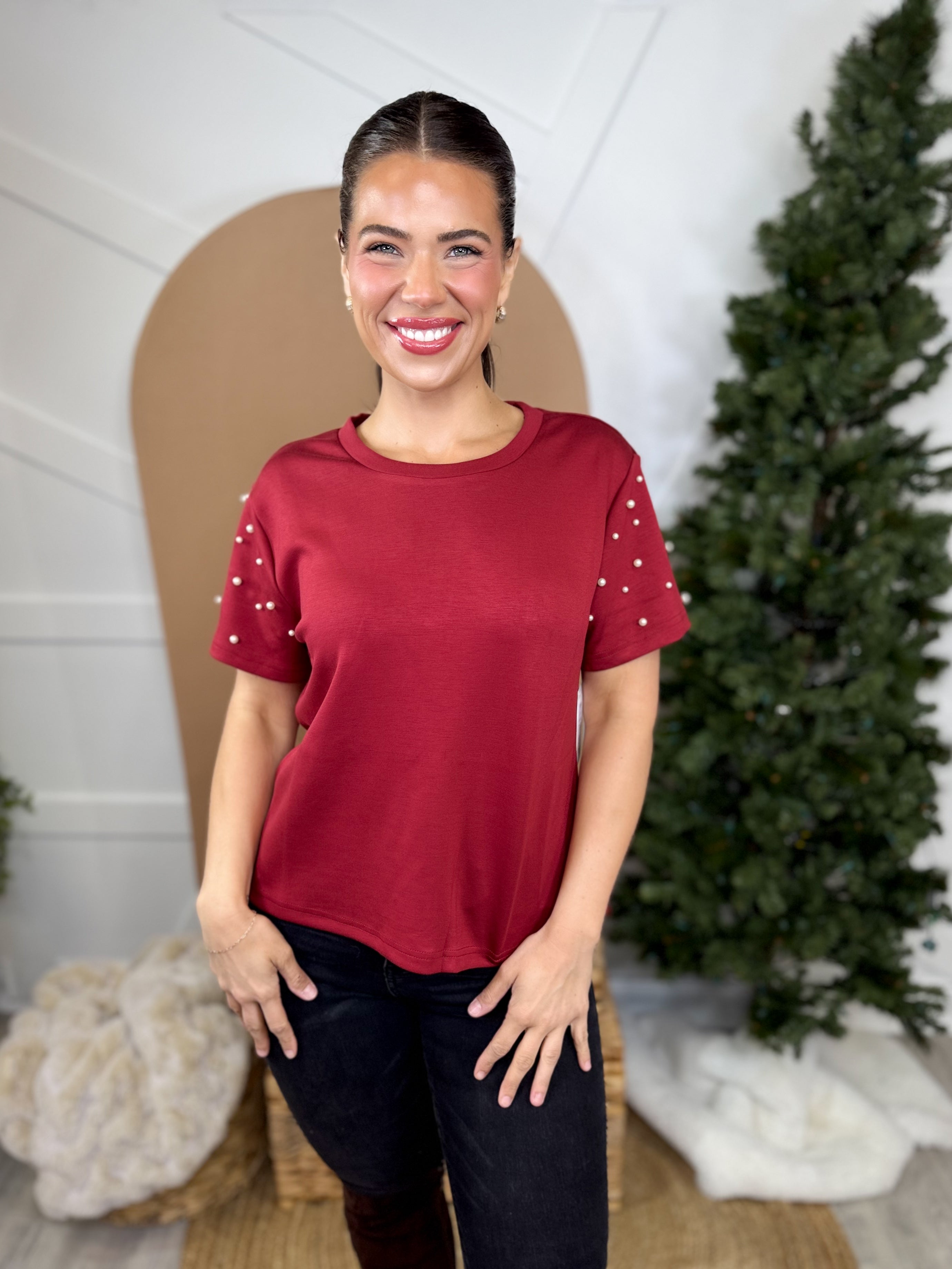 New Standards Top-110 SHORT SLEEVE TOP-SPIN USA-Heathered Boho Boutique, Women's Fashion and Accessories in Palmetto, FL