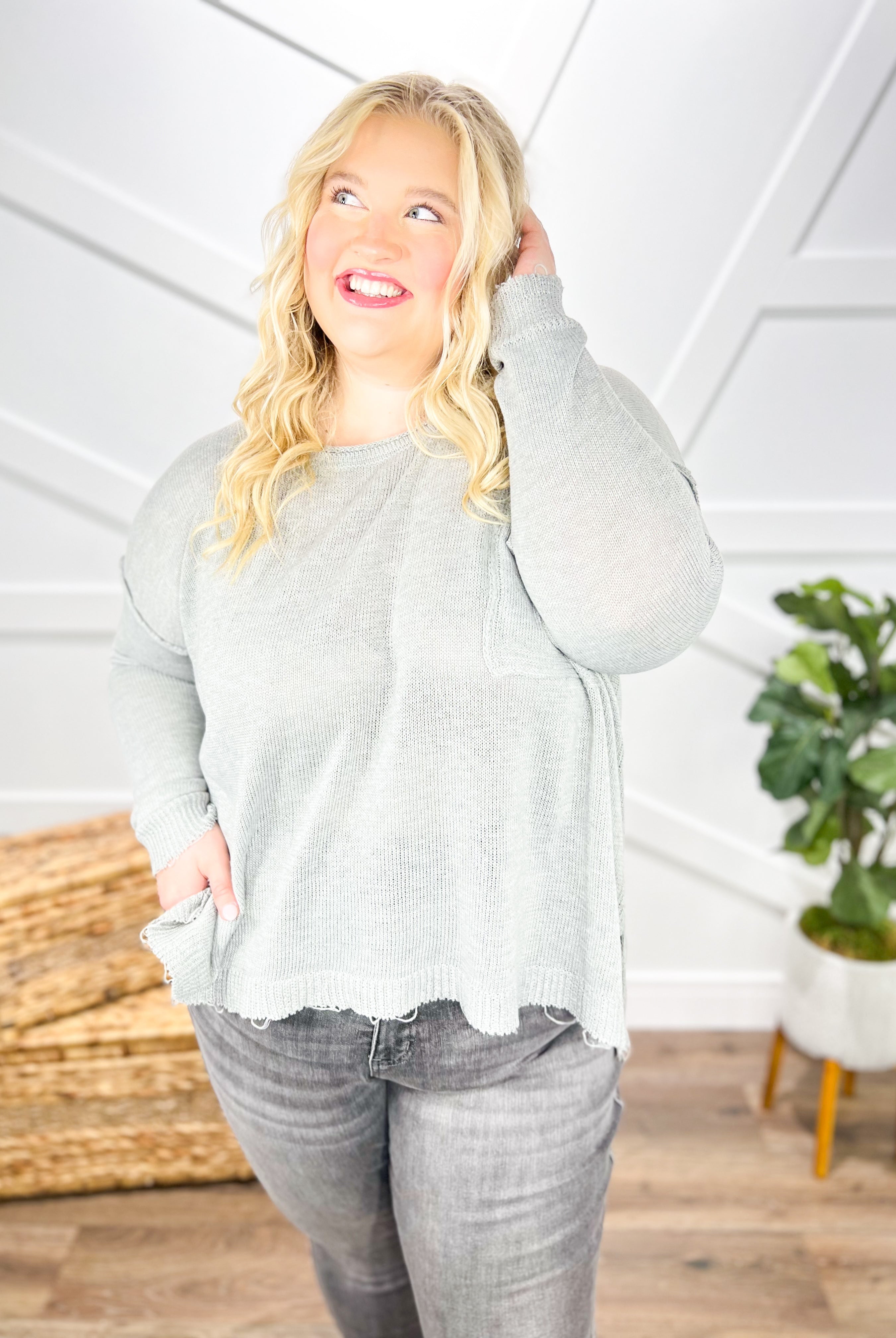 Piece Of Me Sweater- Ruby & Grey-125 Sweater-Easel-Heathered Boho Boutique, Women's Fashion and Accessories in Palmetto, FL