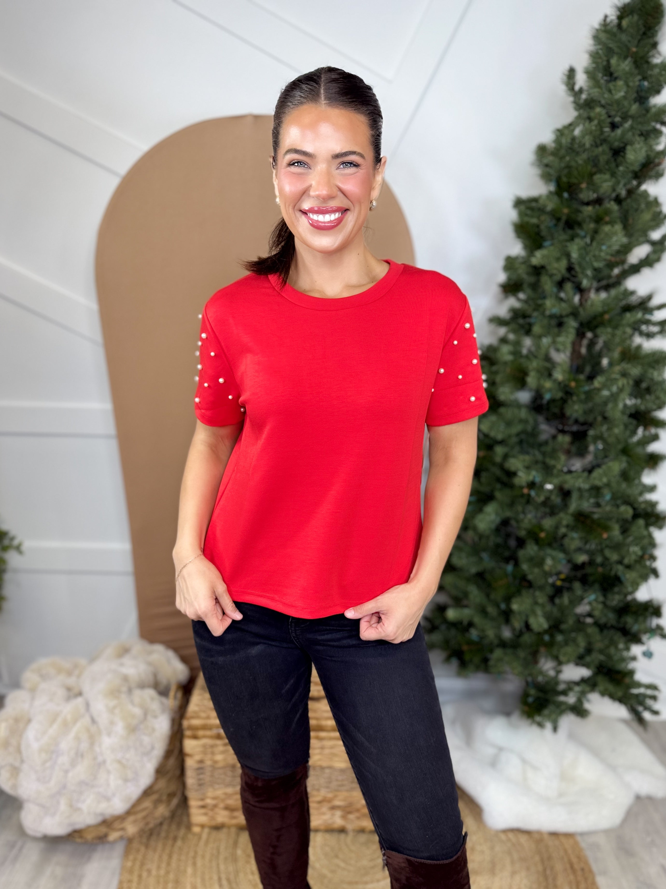 New Standards Top-110 SHORT SLEEVE TOP-SPIN USA-Heathered Boho Boutique, Women's Fashion and Accessories in Palmetto, FL