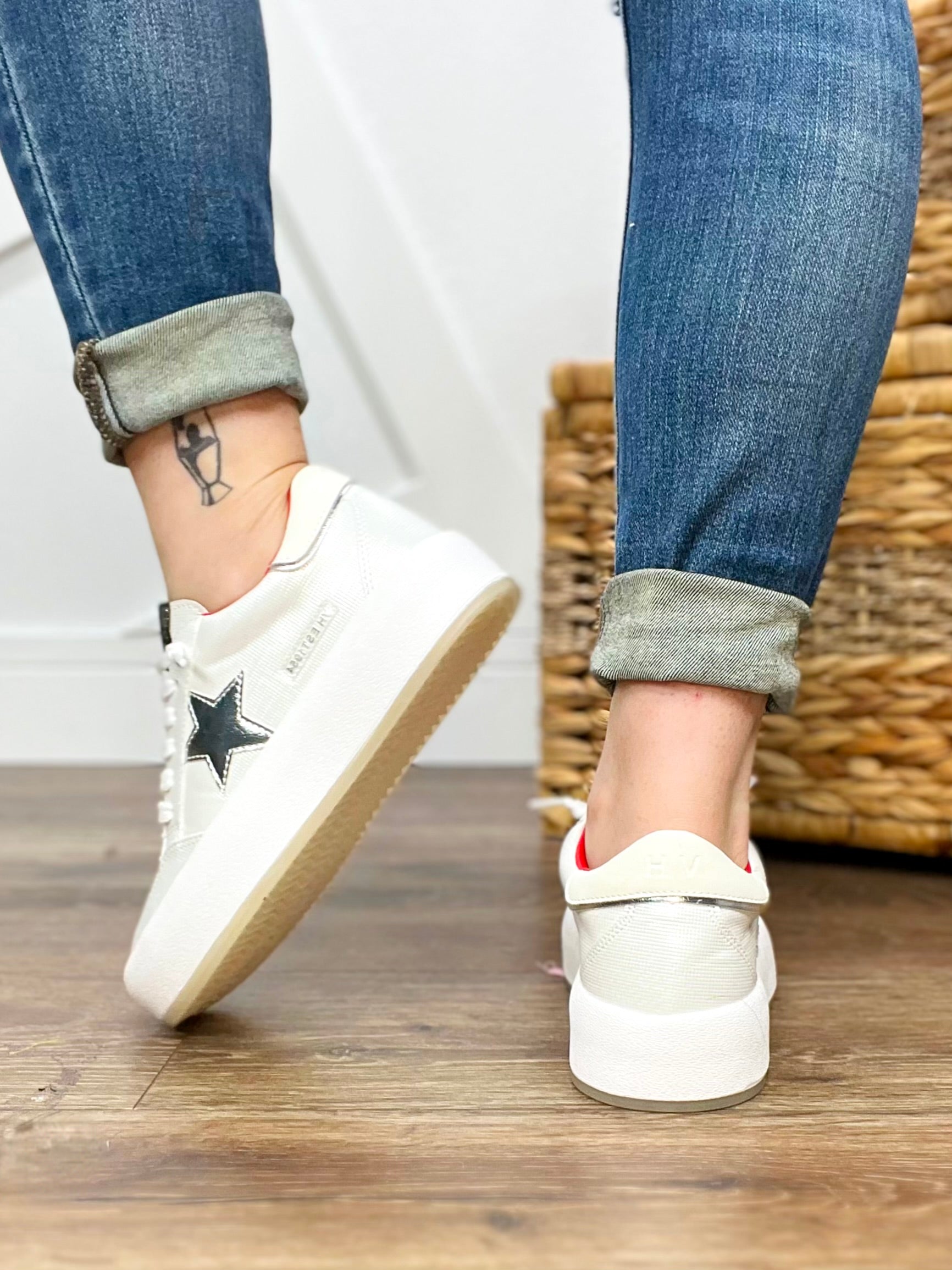 White and Red Ream 10 Sneakers-350 Shoes-Vintage Havana-Heathered Boho Boutique, Women's Fashion and Accessories in Palmetto, FL