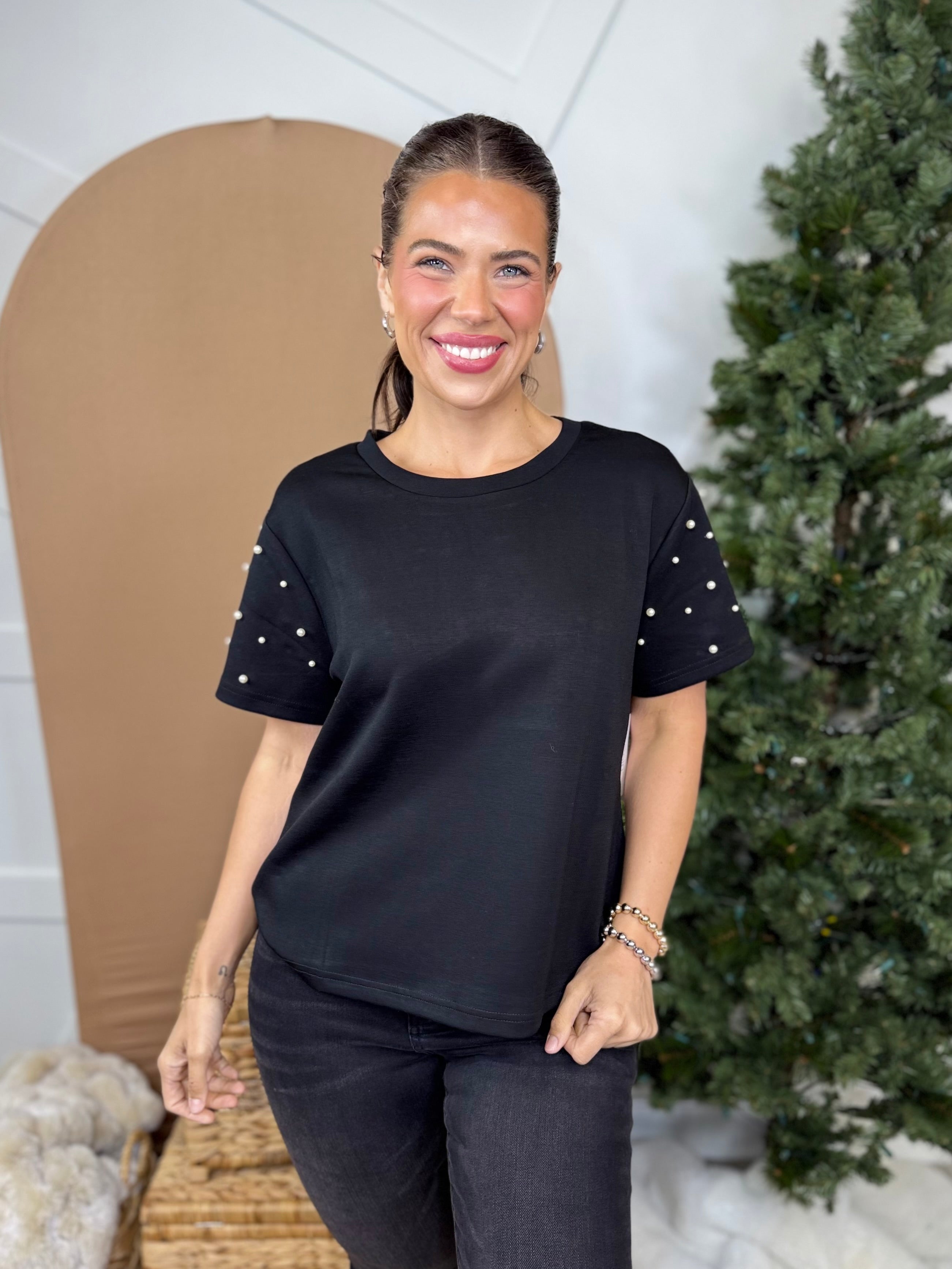 New Standards Top-110 SHORT SLEEVE TOP-SPIN USA-Heathered Boho Boutique, Women's Fashion and Accessories in Palmetto, FL