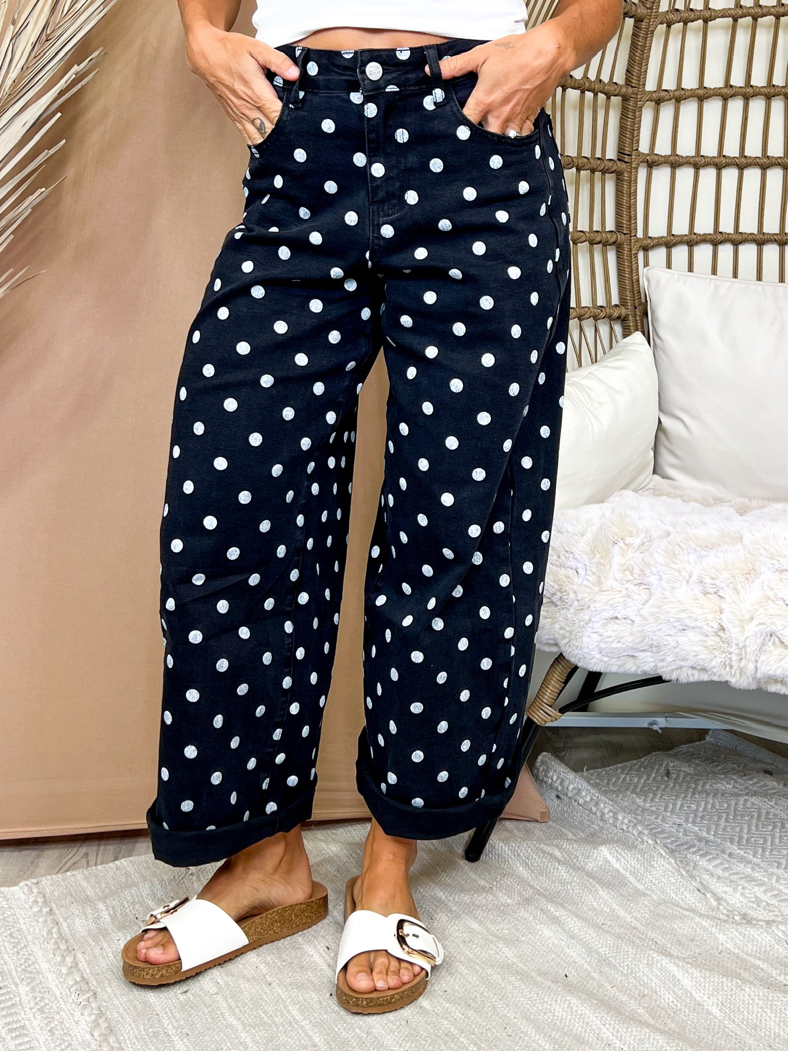 Hocus Pocus Dot Jeans by Blakeley-190 JEANS-BLAKELEY-Heathered Boho Boutique, Women's Fashion and Accessories in Palmetto, FL