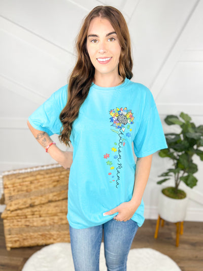 Autism Mama Sunflower Graphic Tee-130 Graphic Tees-Heathered Boho-Heathered Boho Boutique, Women's Fashion and Accessories in Palmetto, FL