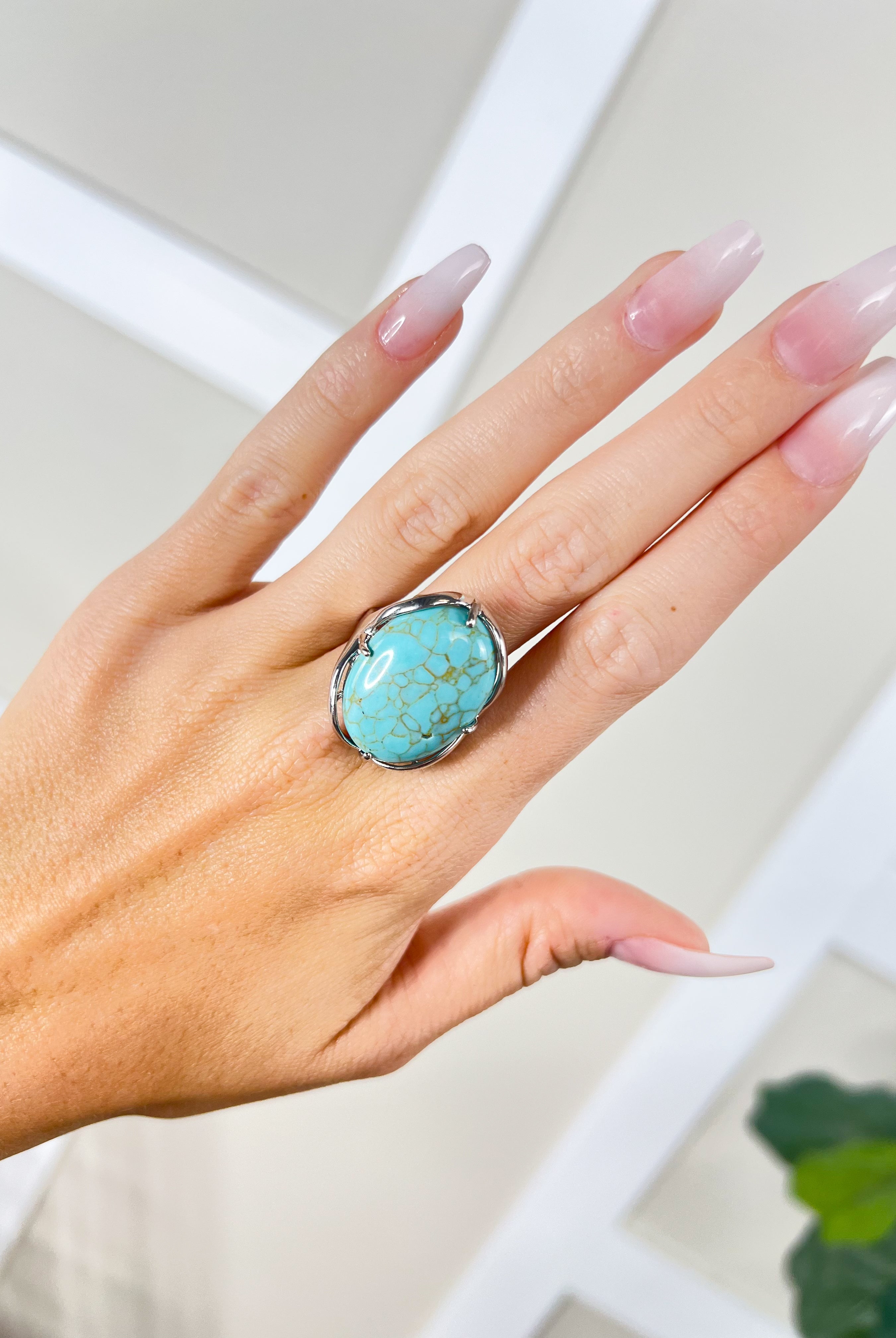 Large Gemstone RIng-310 Jewelry-Bridge Connections-Heathered Boho Boutique, Women's Fashion and Accessories in Palmetto, FL