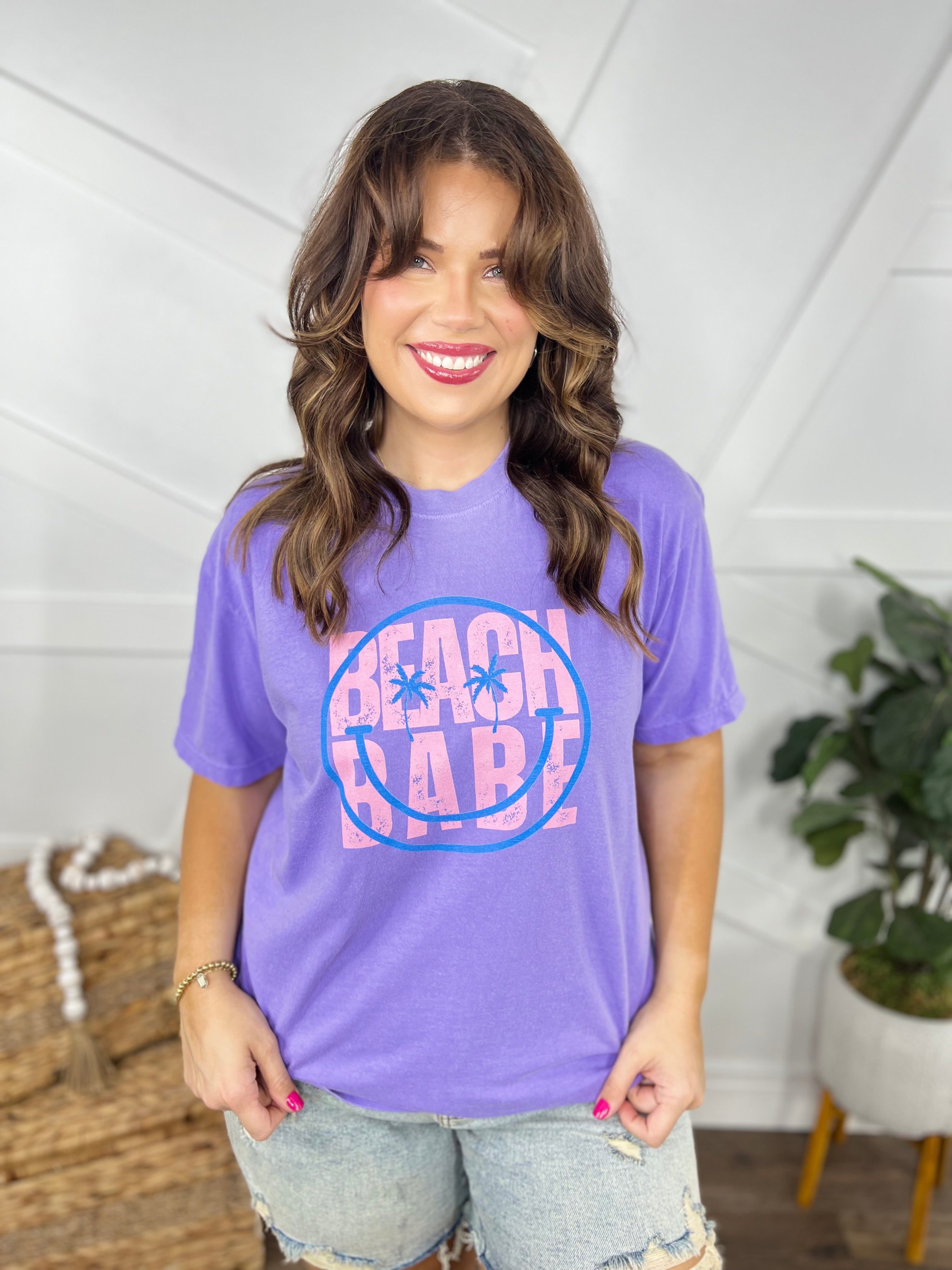 Beach Babes Graphic Tee-130 Graphic Tees-Heathered Boho-Heathered Boho Boutique, Women's Fashion and Accessories in Palmetto, FL