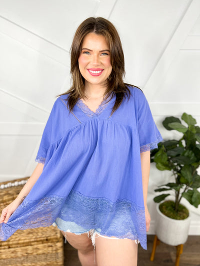 In a Trance Top-110 Short Sleeve Top-Easel-Heathered Boho Boutique, Women's Fashion and Accessories in Palmetto, FL