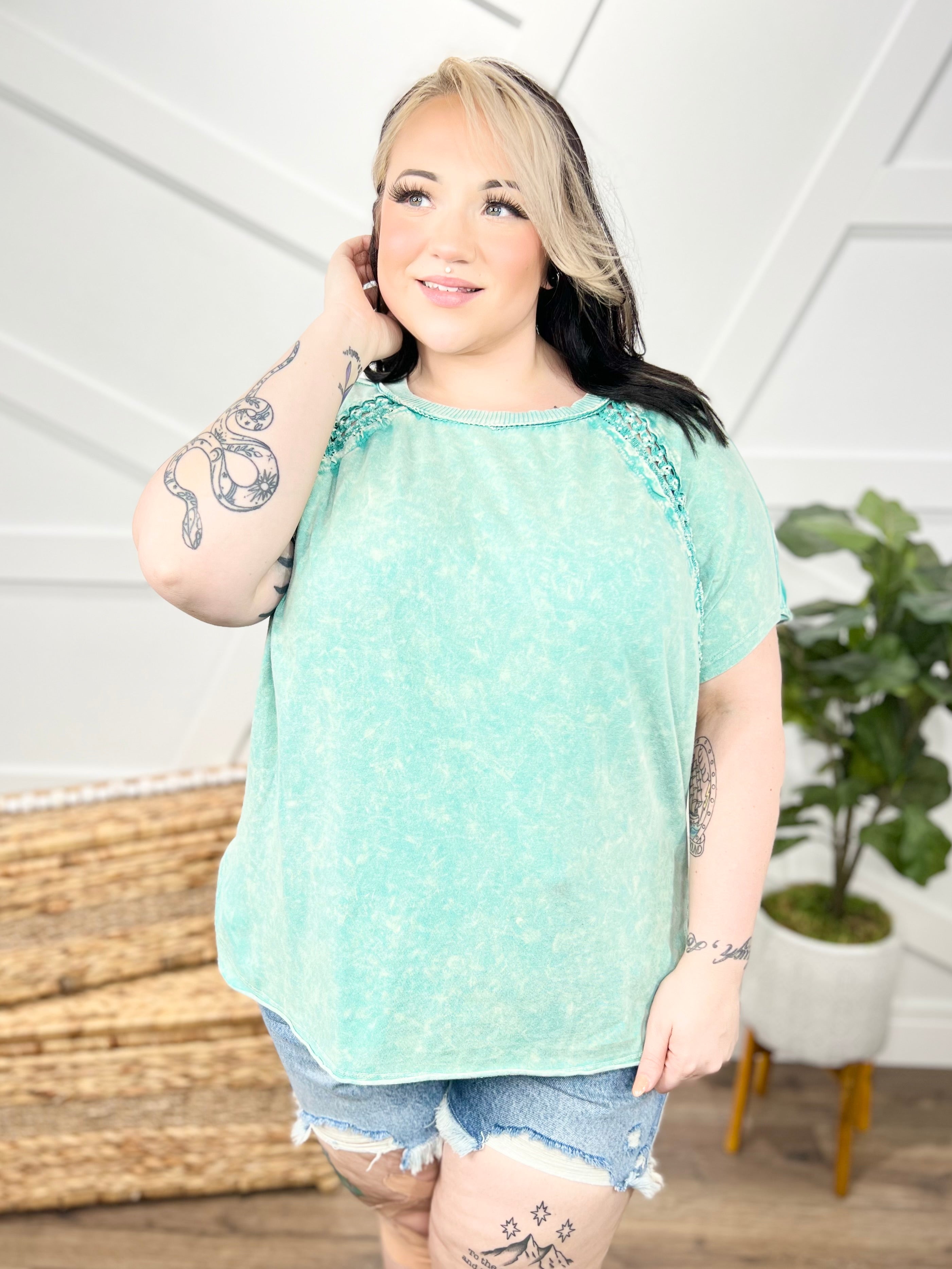 Very Best Top-110 Short Sleeve Top-J. Her-Heathered Boho Boutique, Women's Fashion and Accessories in Palmetto, FL