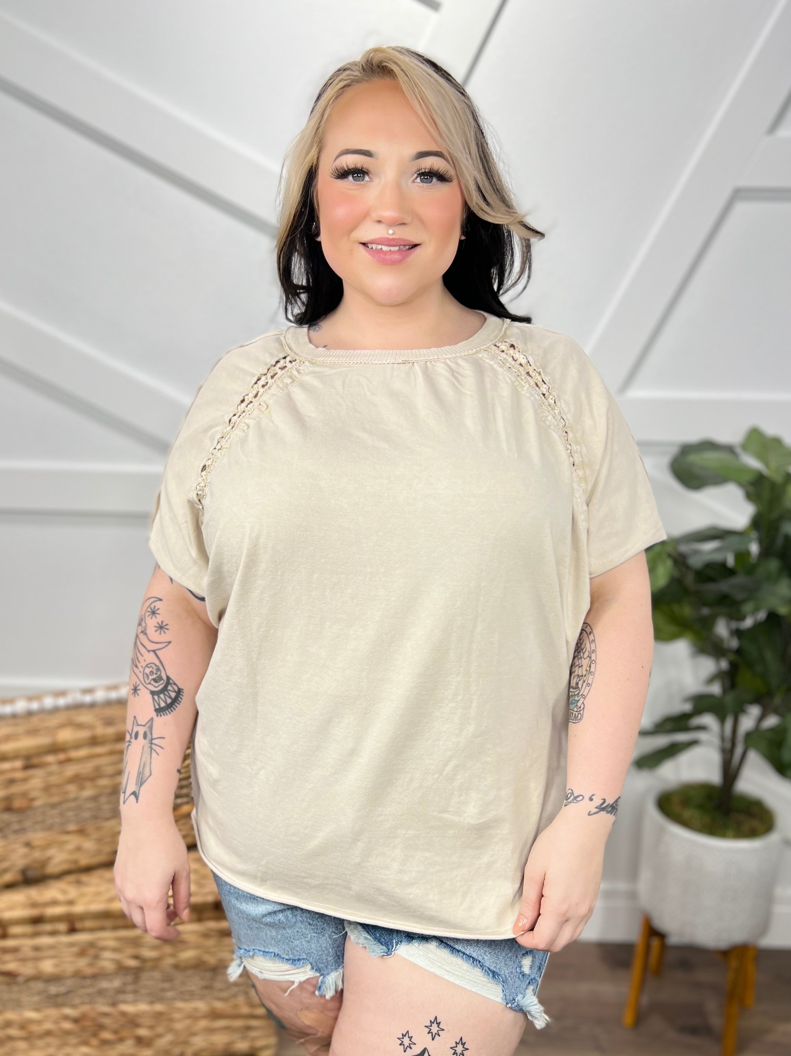 Very Best Top-110 Short Sleeve Top-J. Her-Heathered Boho Boutique, Women's Fashion and Accessories in Palmetto, FL
