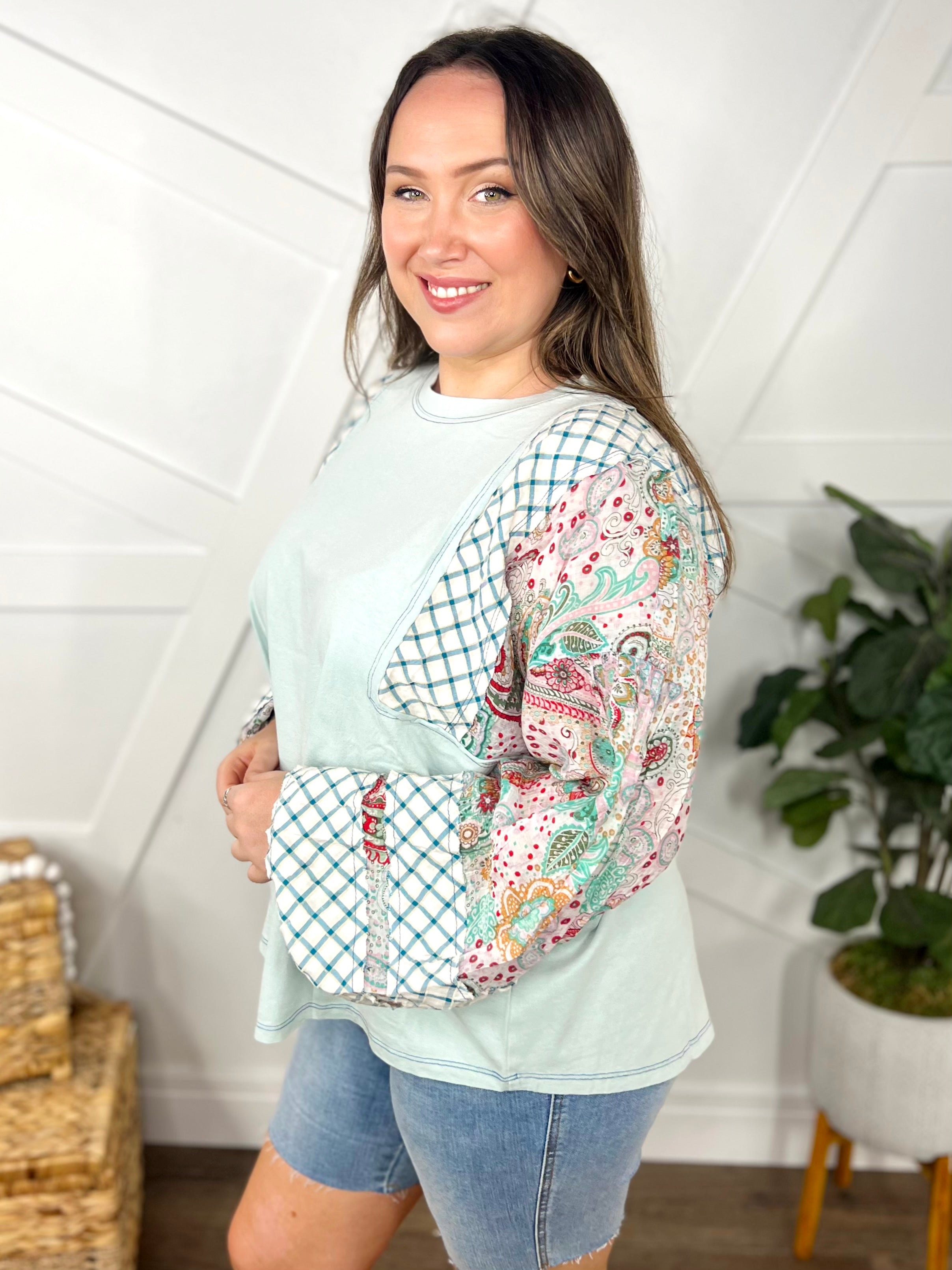 Dreamlike State Top-120 Long Sleeve Tops-Easel-Heathered Boho Boutique, Women's Fashion and Accessories in Palmetto, FL