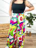 Pop of Art Pants-150 PANTS-Easel-Heathered Boho Boutique, Women's Fashion and Accessories in Palmetto, FL