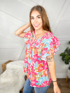 Mahalo Top-Short Sleeves-Bibi-Heathered Boho Boutique, Women's Fashion and Accessories in Palmetto, FL