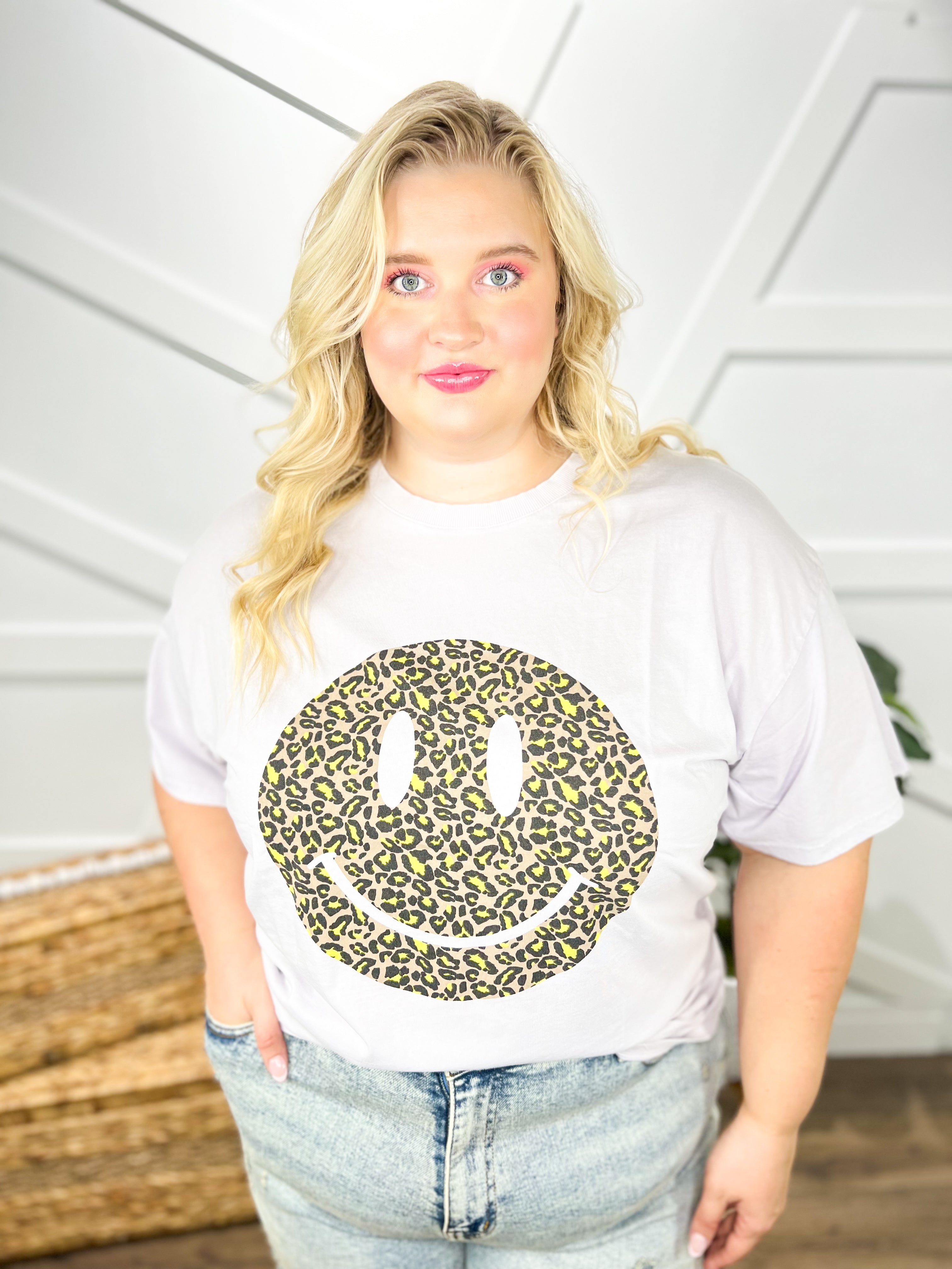 RESTOCK: Cheshire Smile Top-130 Graphic Tees-Easel-Heathered Boho Boutique, Women's Fashion and Accessories in Palmetto, FL