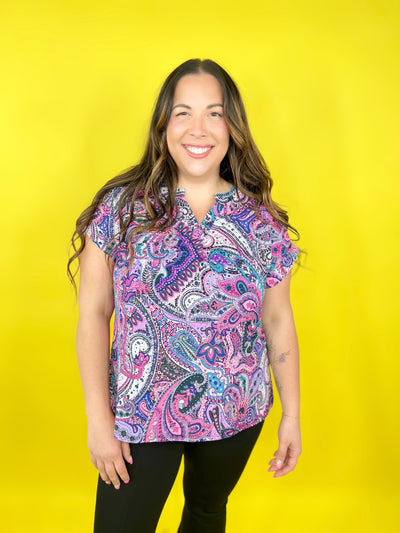Meet Me At the Mall Top-110 Short Sleeve Top-DEAR SCARLETT-Heathered Boho Boutique, Women's Fashion and Accessories in Palmetto, FL
