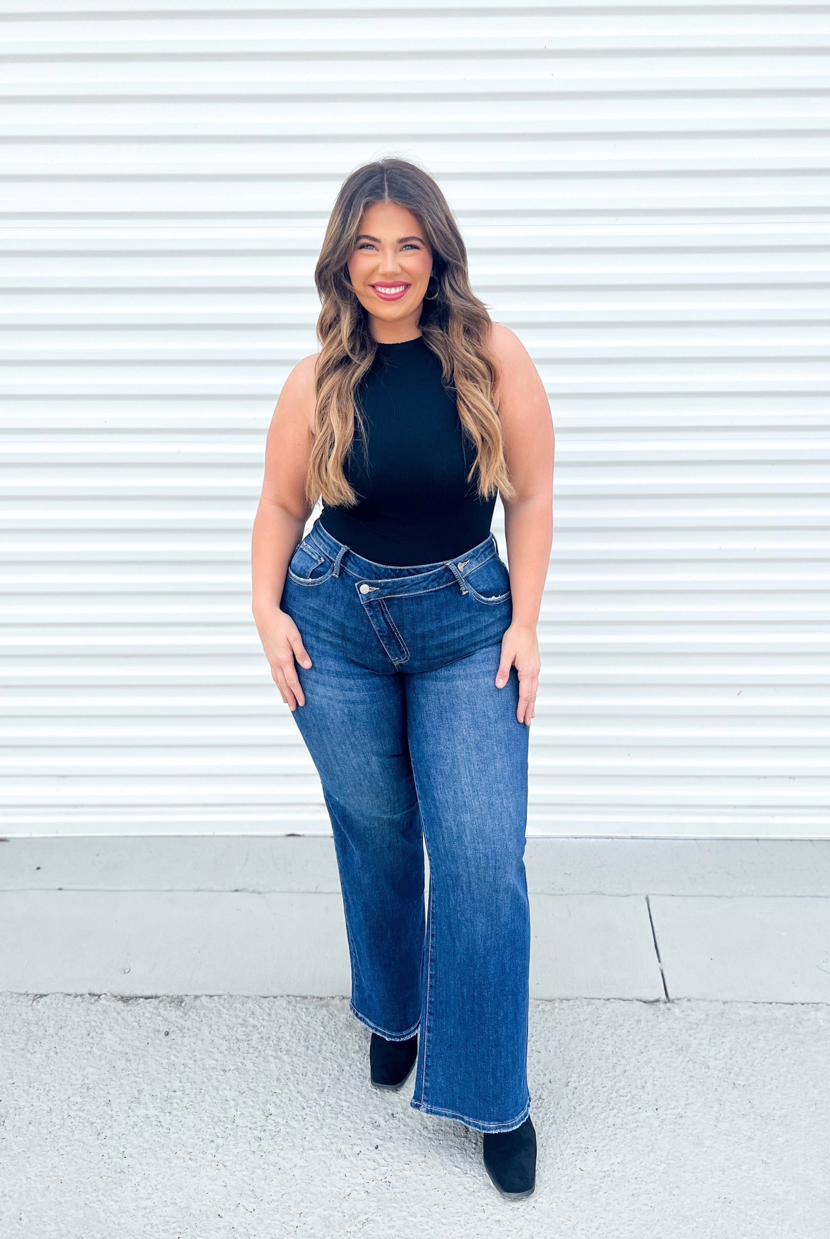 Cross My Mind Mid-rise Wide Leg Jeans-190 Jeans-Risen Jeans-Heathered Boho Boutique, Women's Fashion and Accessories in Palmetto, FL