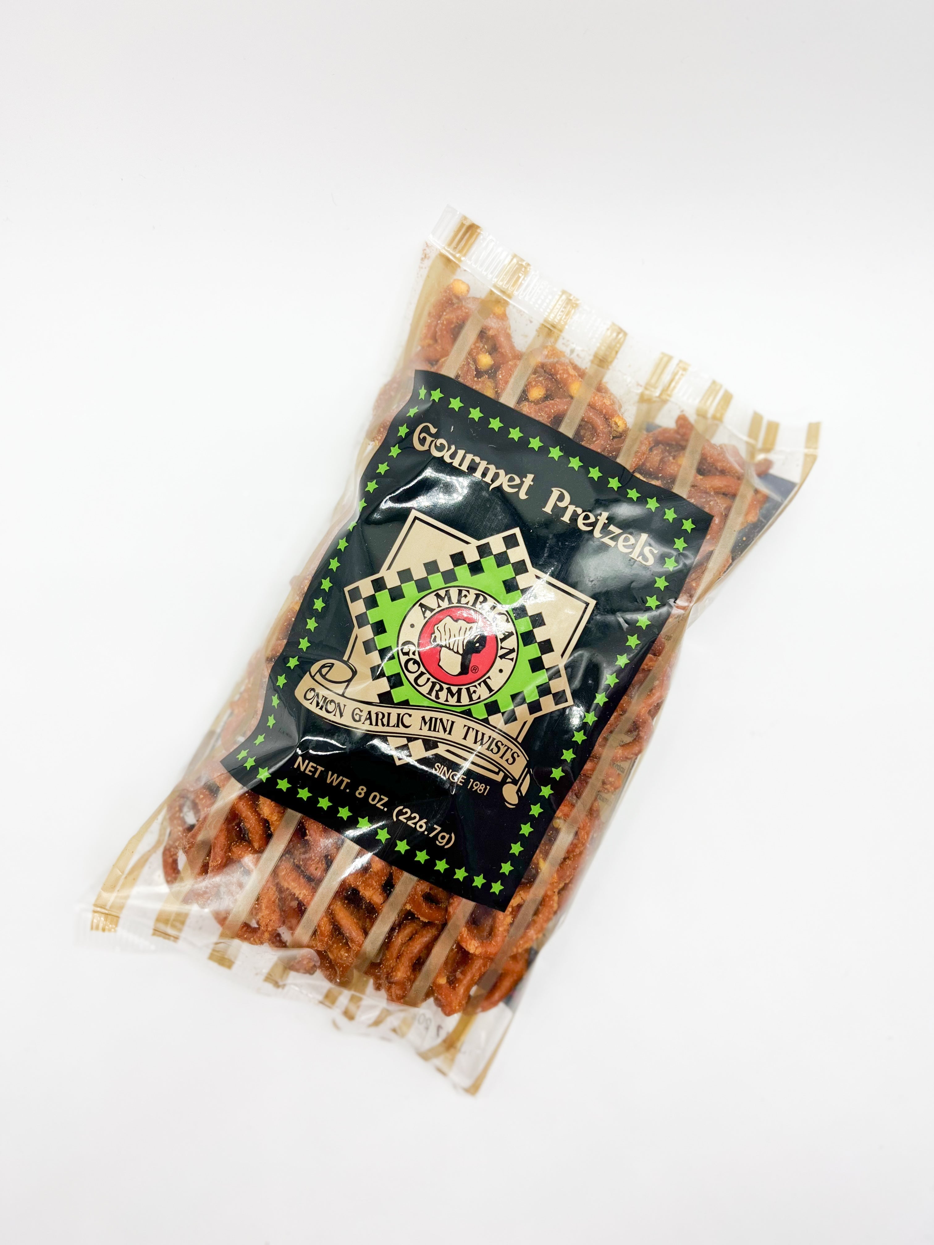Gourmet Onion Garlic Pretzels-340 Other Accessories-American Gourmet of Snacks-Heathered Boho Boutique, Women's Fashion and Accessories in Palmetto, FL