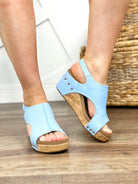 Light Blue Canvas Carley Wedges-350 Shoes-Corkys-Heathered Boho Boutique, Women's Fashion and Accessories in Palmetto, FL