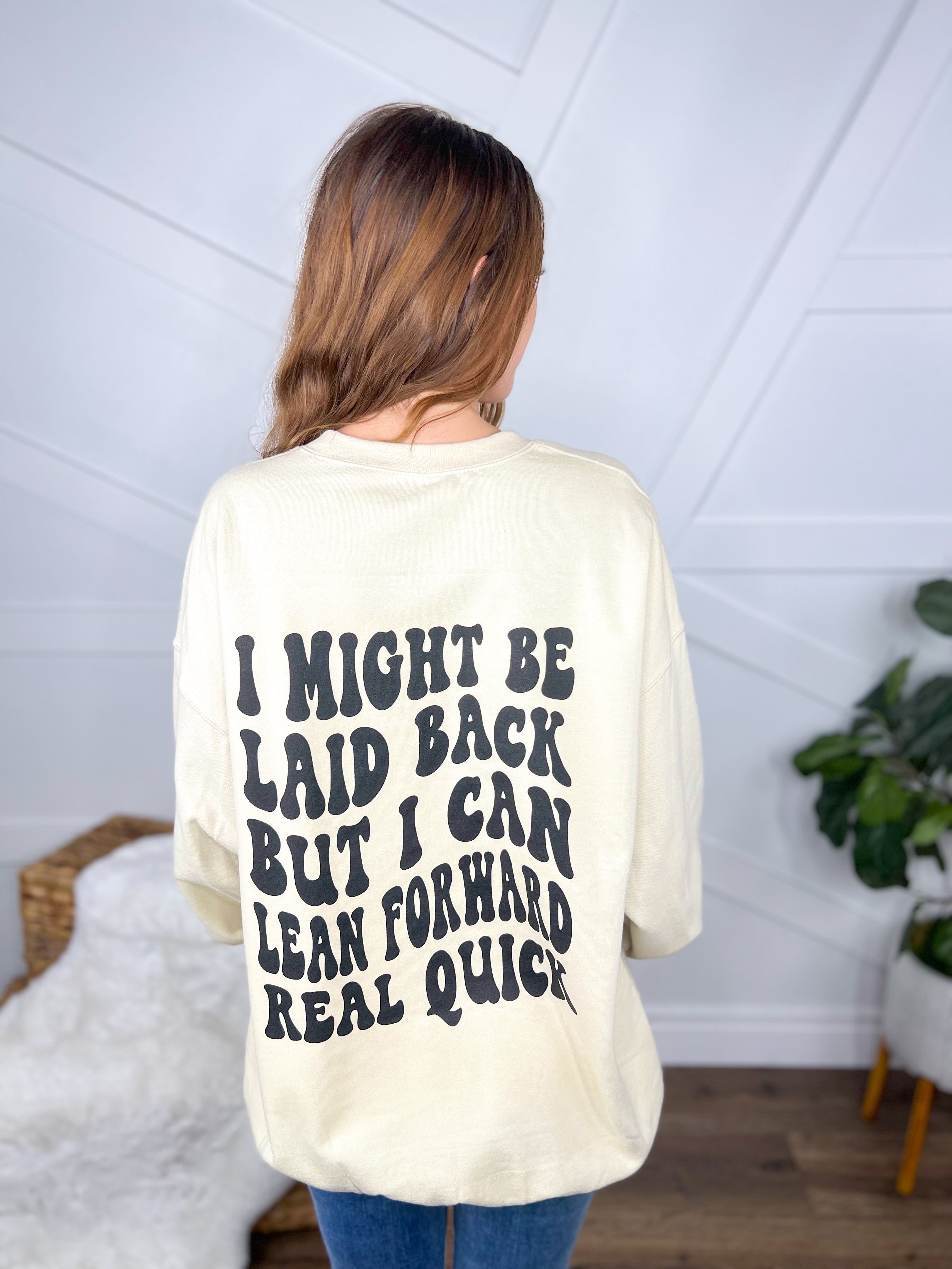 Laid Back Graphic Sweatshirt-130 Graphic Tees-Heathered Boho-Heathered Boho Boutique, Women's Fashion and Accessories in Palmetto, FL