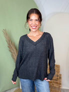Weekend Comfort Ribbed Top-120 LONG SLEEVE TOPS-ZENANA-Heathered Boho Boutique, Women's Fashion and Accessories in Palmetto, FL