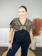 Fine Line Top-110 Short Sleeve Top-Andree by Unit-Heathered Boho Boutique, Women's Fashion and Accessories in Palmetto, FL