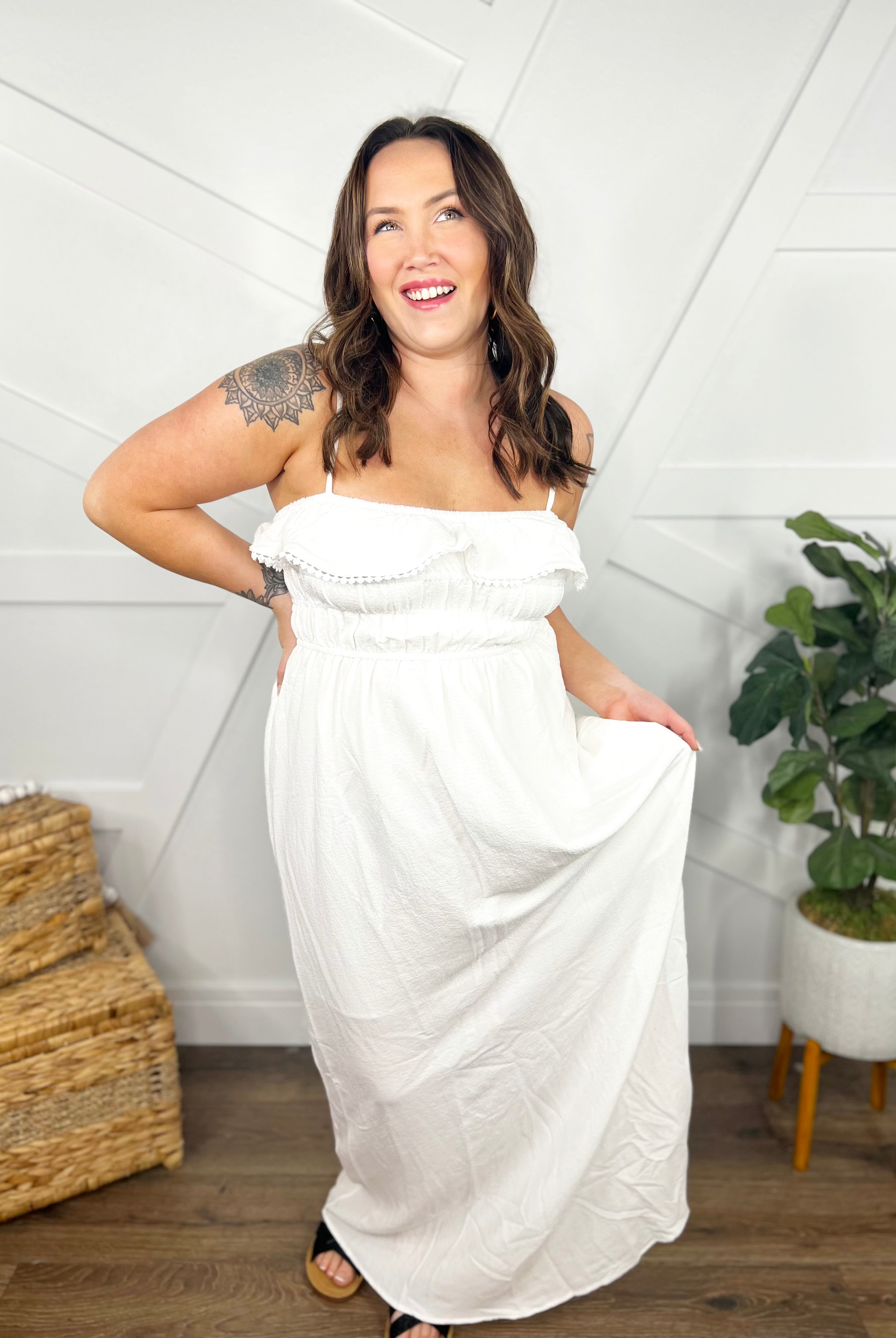 RESTOCK : Daydream Barbie Dress-230 Dresses/Jumpsuits/Rompers-White Birch-Heathered Boho Boutique, Women's Fashion and Accessories in Palmetto, FL