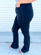 Slaying It Tummy Control Flare by Judy Blue-190 Jeans-Judy Blue-Heathered Boho Boutique, Women's Fashion and Accessories in Palmetto, FL