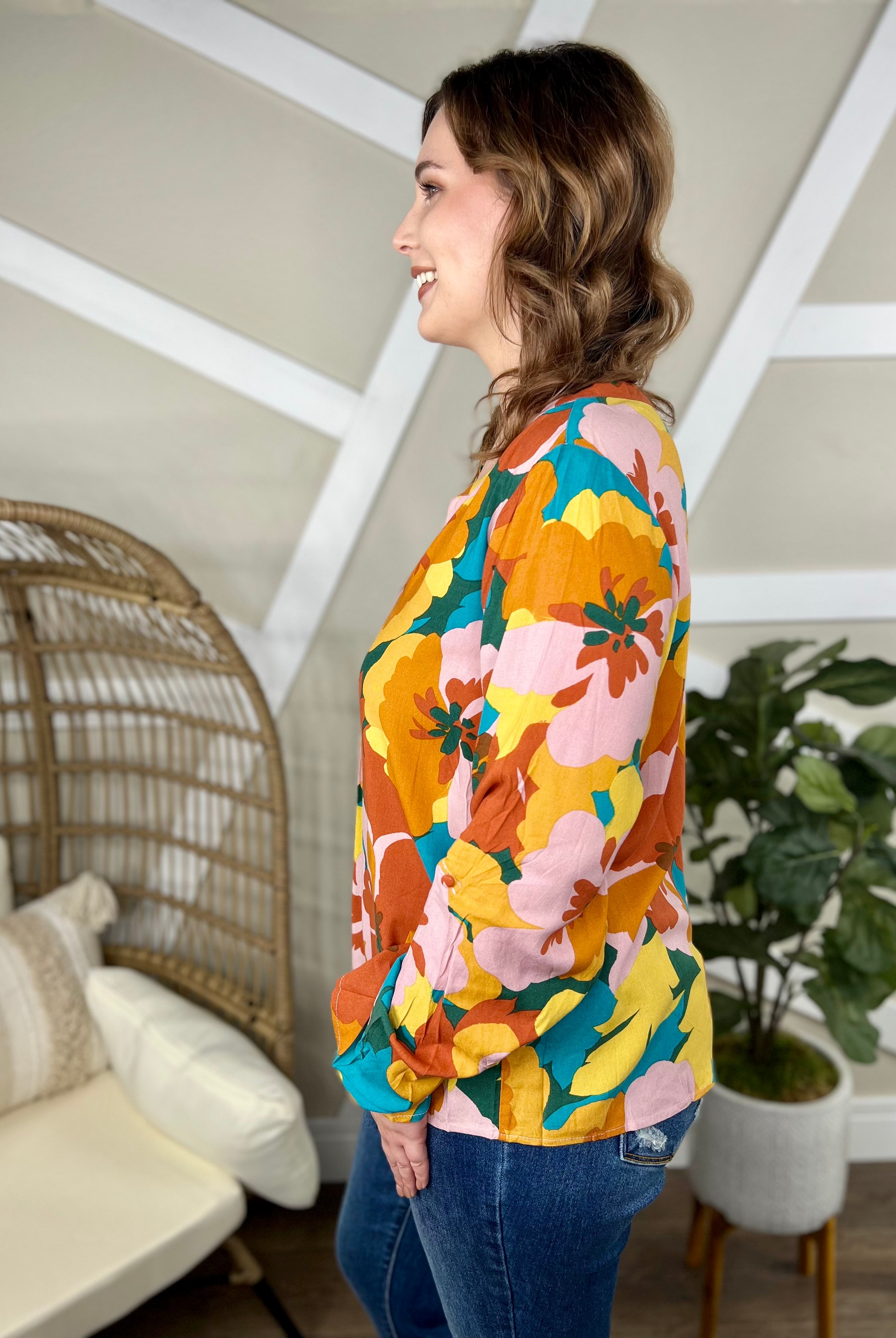 Get Funky Top-120 Long Sleeve Tops-Andree by Unit-Heathered Boho Boutique, Women's Fashion and Accessories in Palmetto, FL