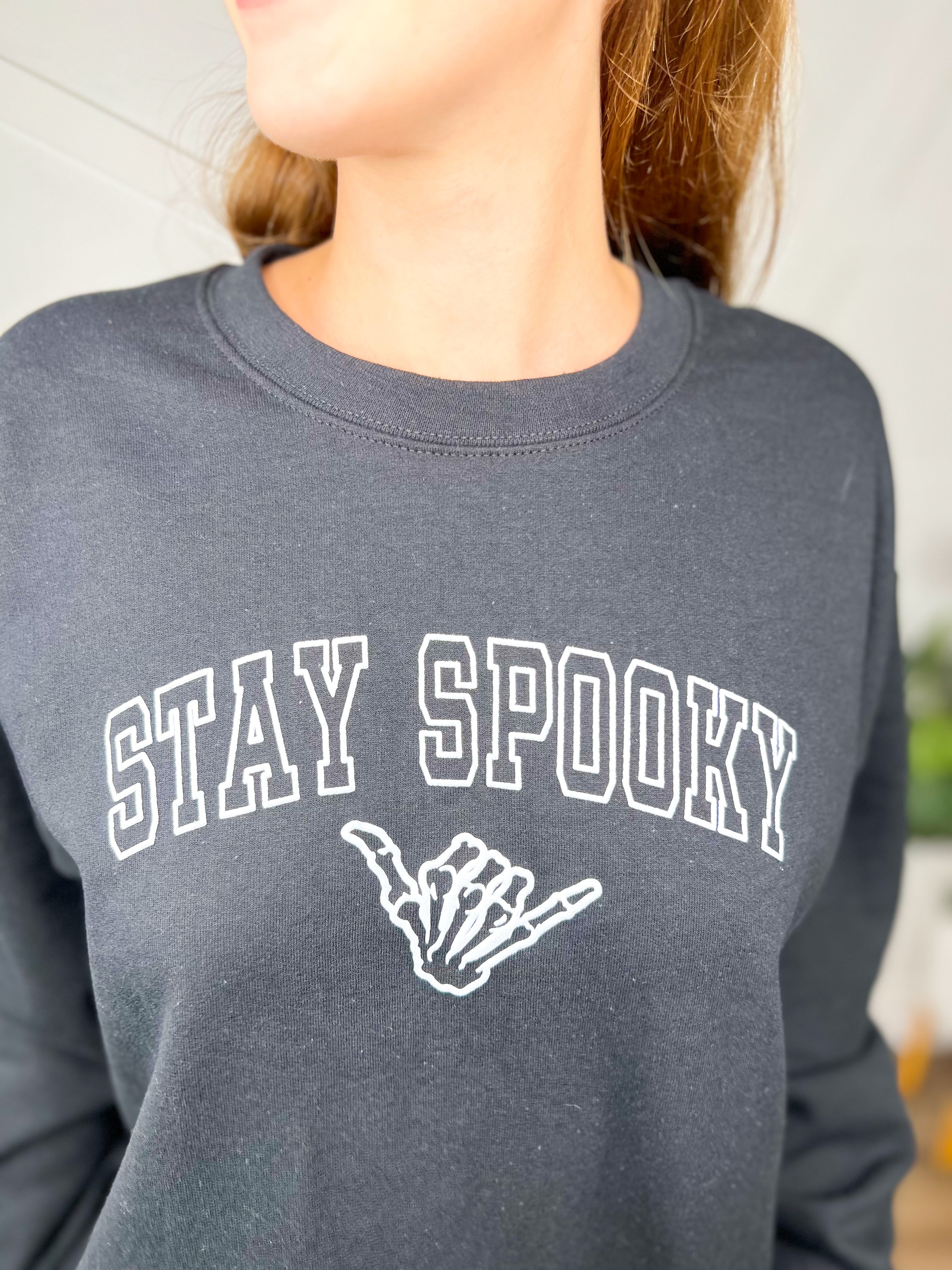 Stay Spooky Graphic Sweatshirt-130 Graphic Tees-Ruby's Rubbish-Heathered Boho Boutique, Women's Fashion and Accessories in Palmetto, FL